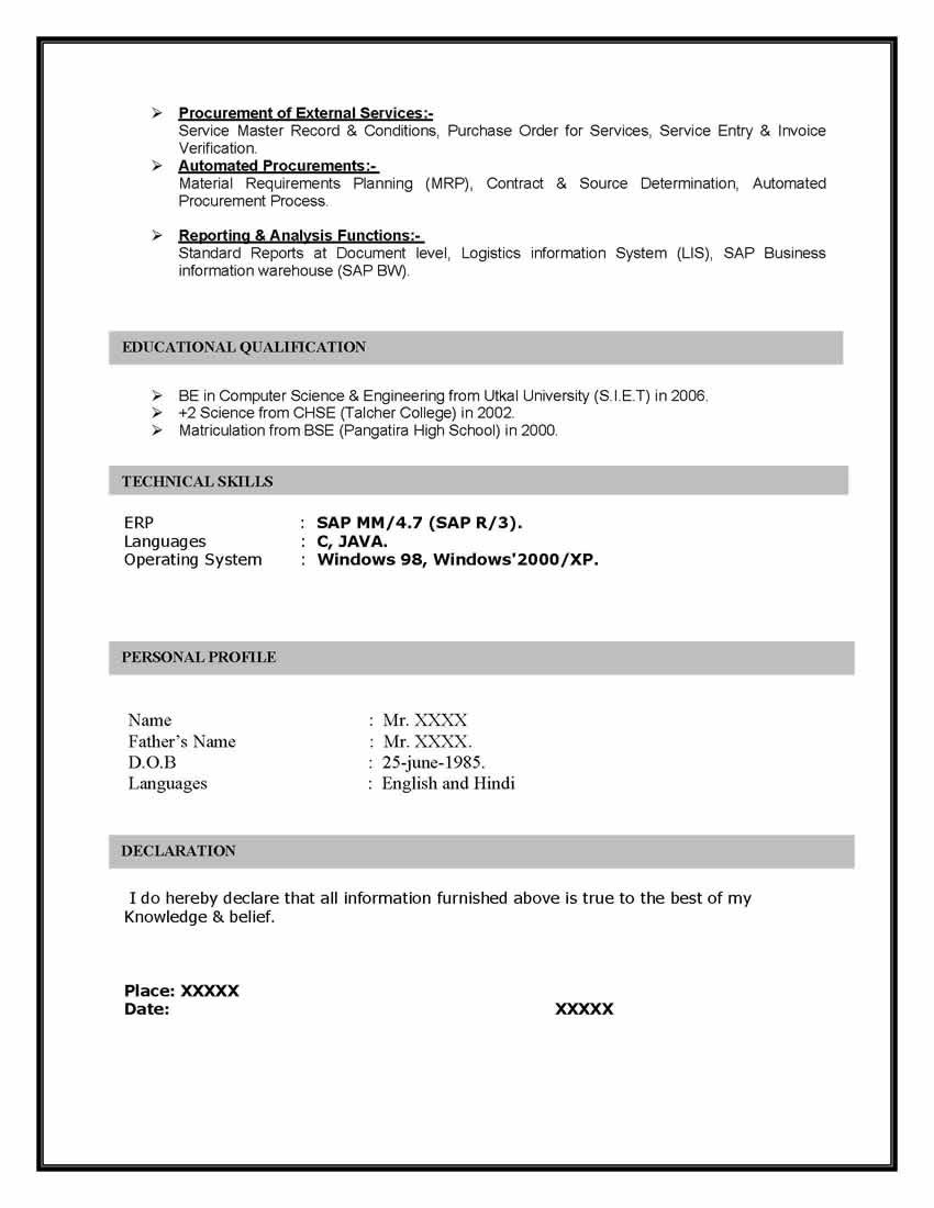 mm materials management sample resumes sres