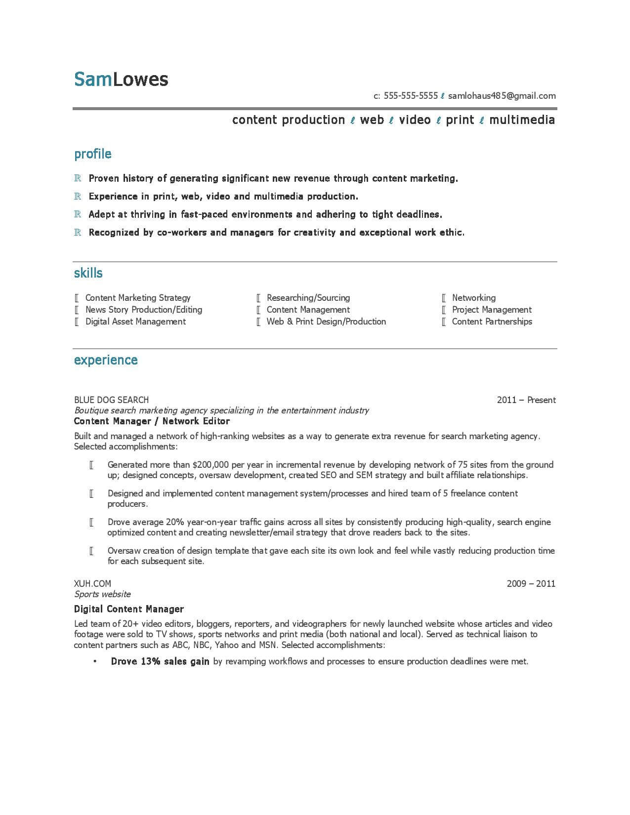 10 marketing resume samples