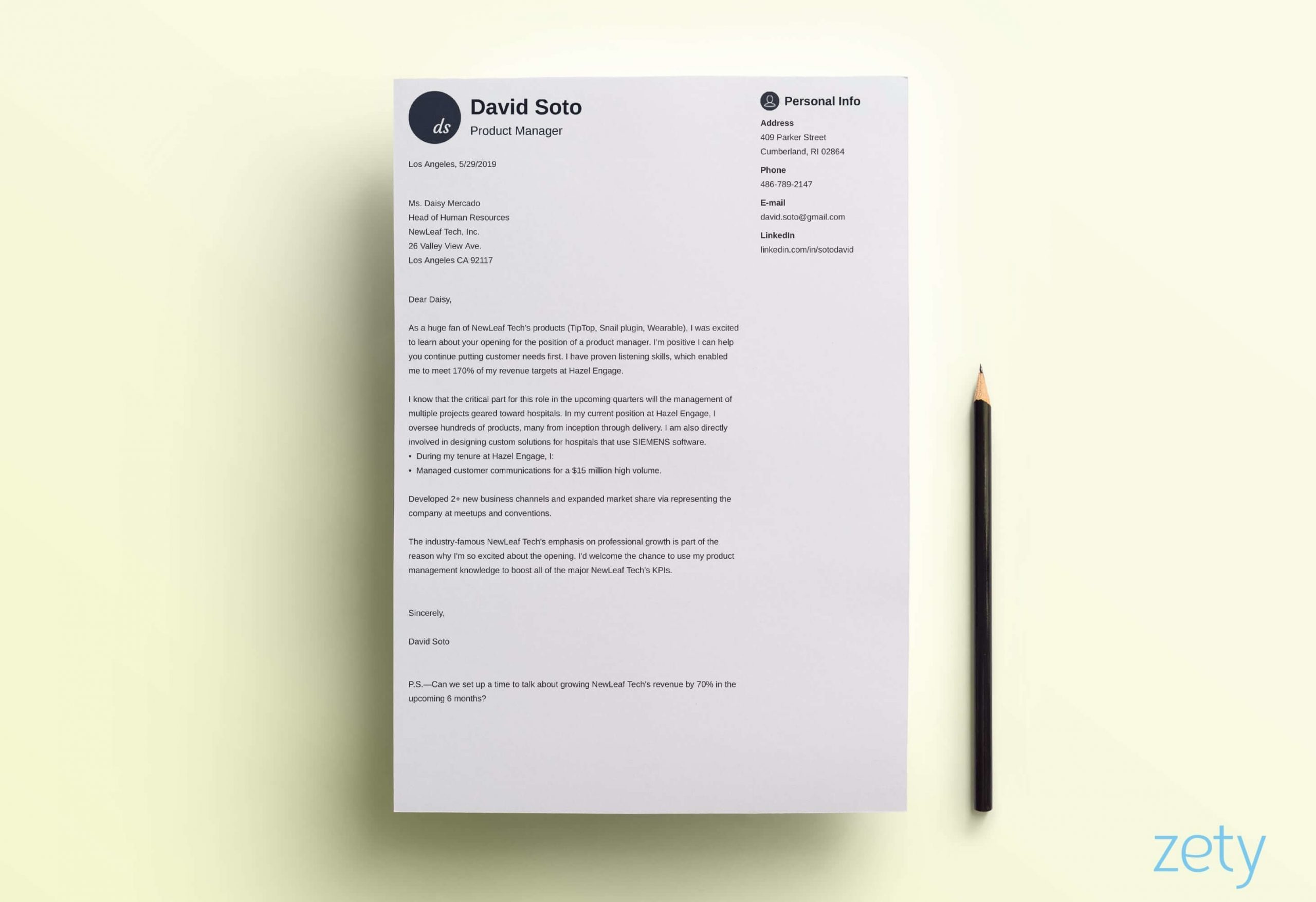 simple cover letter templates