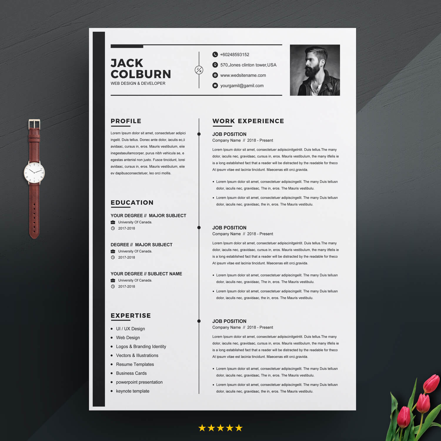 ui ux designer resume template