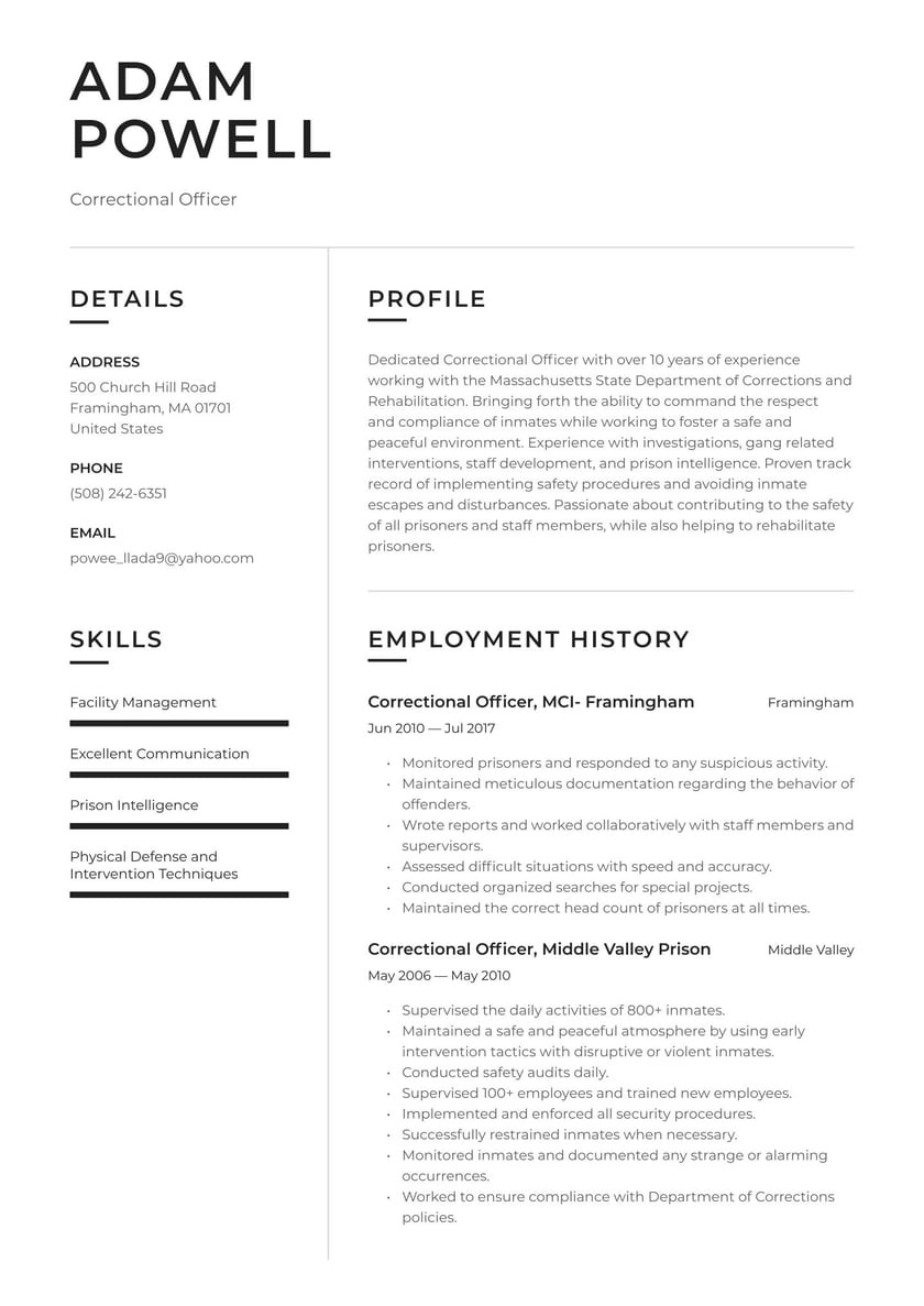 Building A Detention Officer Resume Sample Correctional Officer Resume Examples & Writing Tips 2022 (free Guide)