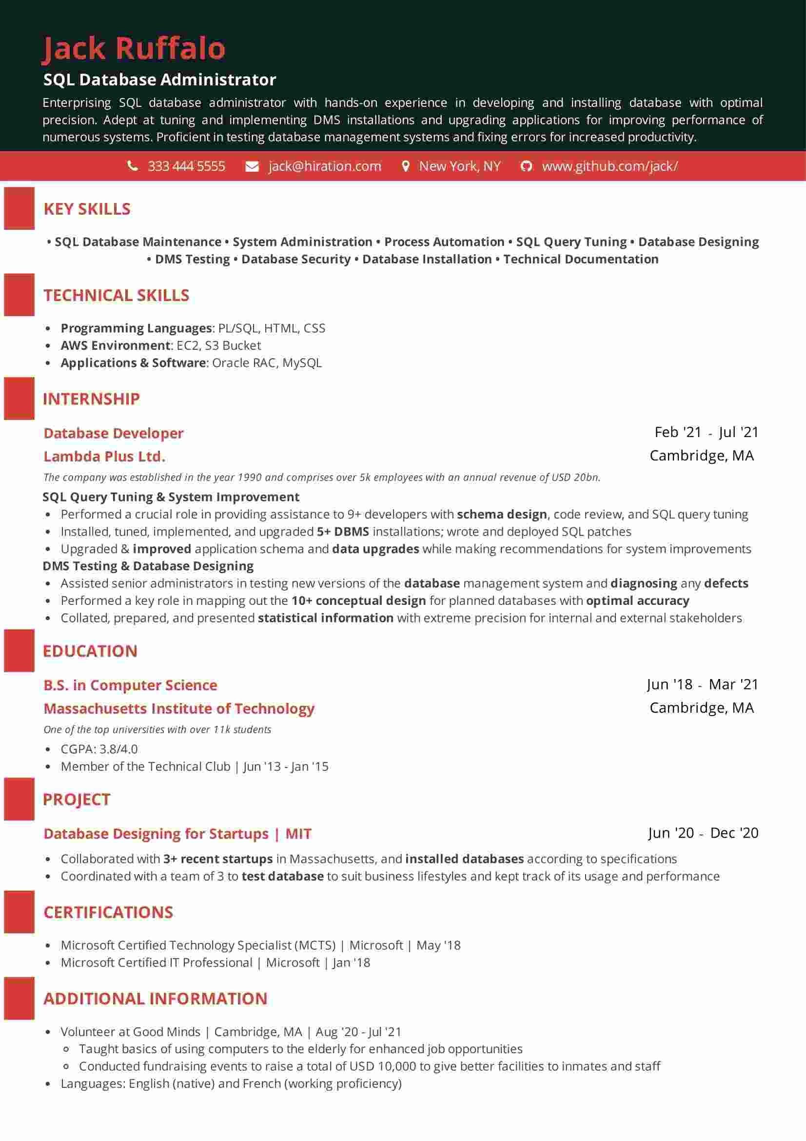 Dba Resume Sample for 3 Year Experience Sql Dba Resume: 2022 Guide with 10lancarrezekiq Samples and Examples