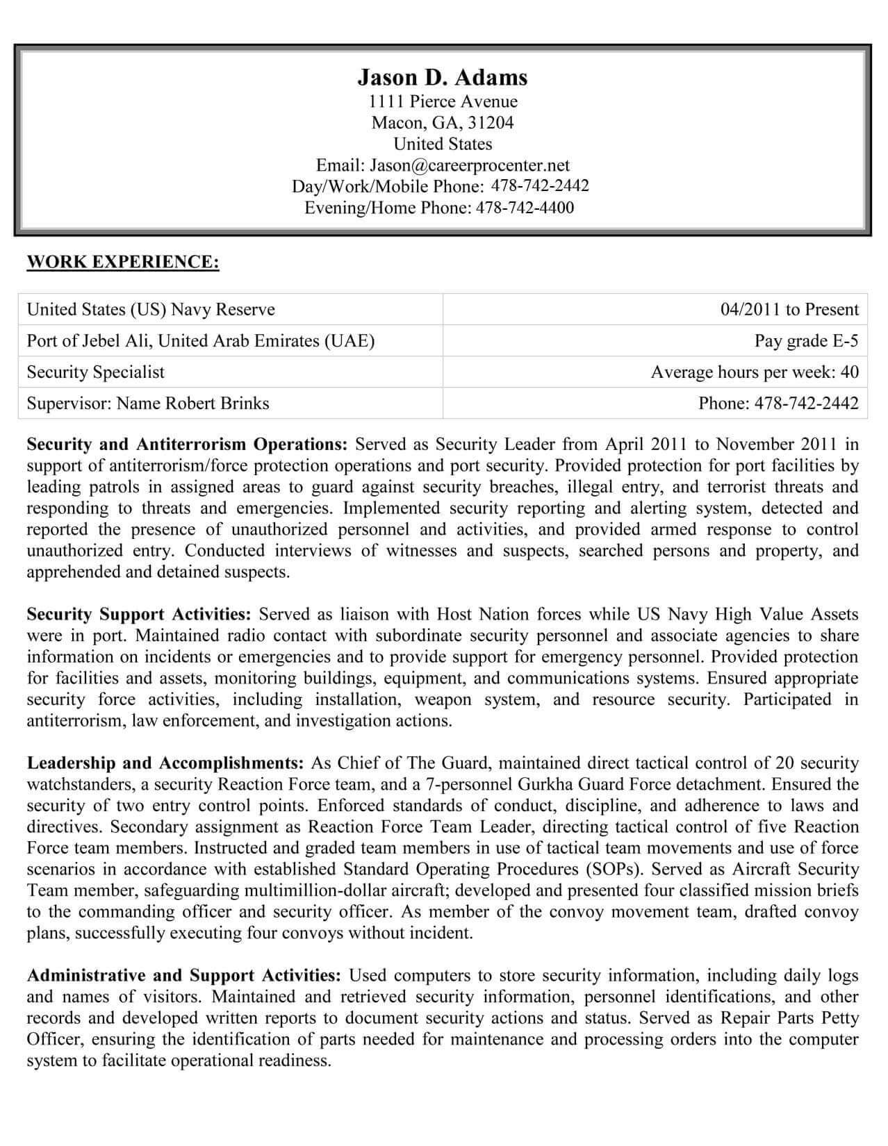 Federal Resume Samples with Examples Of Work Federal Resume Tips, Examples & Templates Careerpro Plus