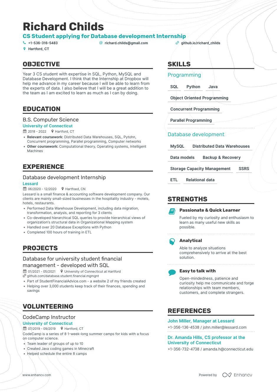 Masters In Computer Science Sample Resume Computer Science Resume Examples & Guide for 2022 (layout, Skills …