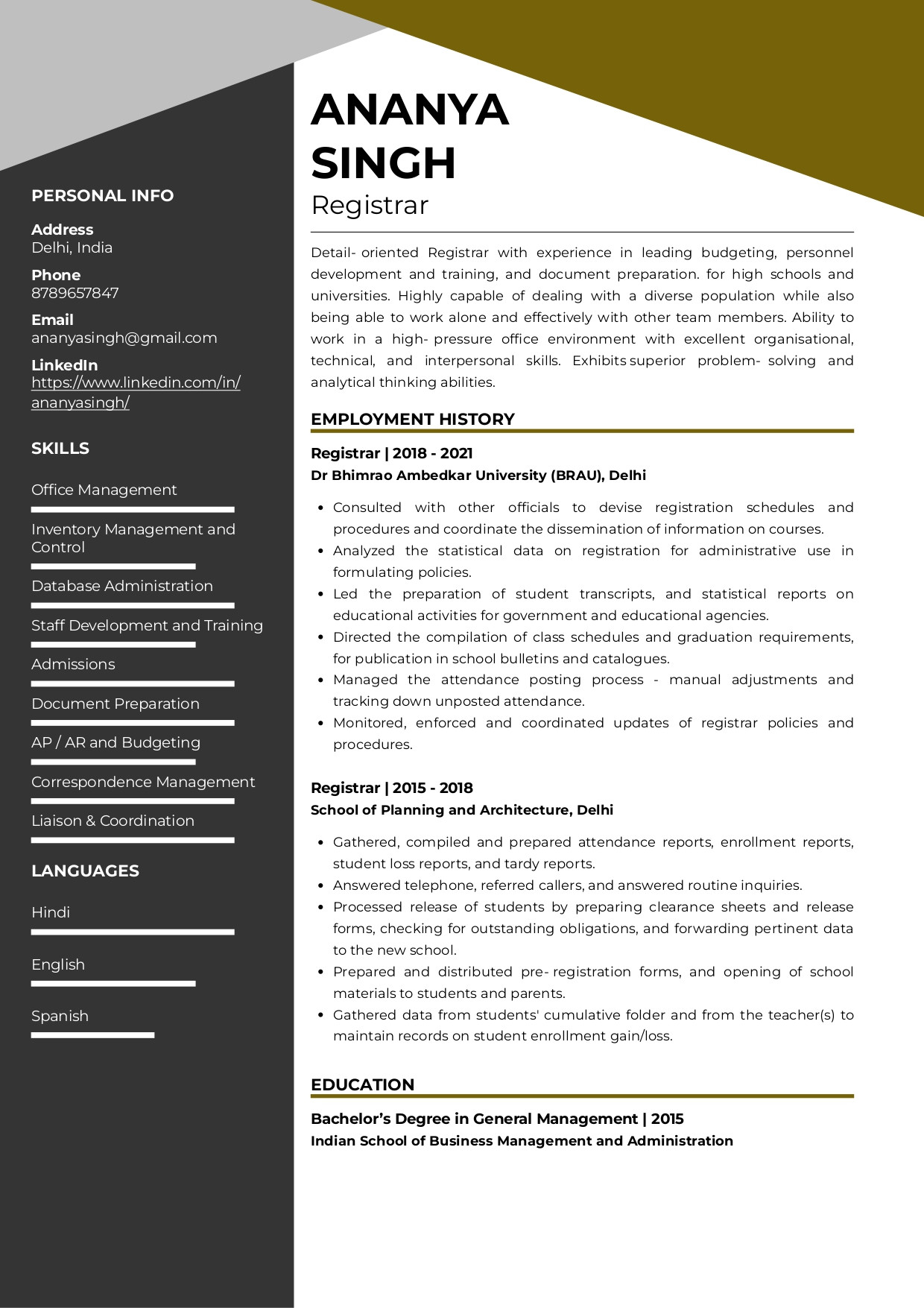 Math Teacher Resume Sample In India Sample Resume Of Maths Teacher with Template & Writing Guide …