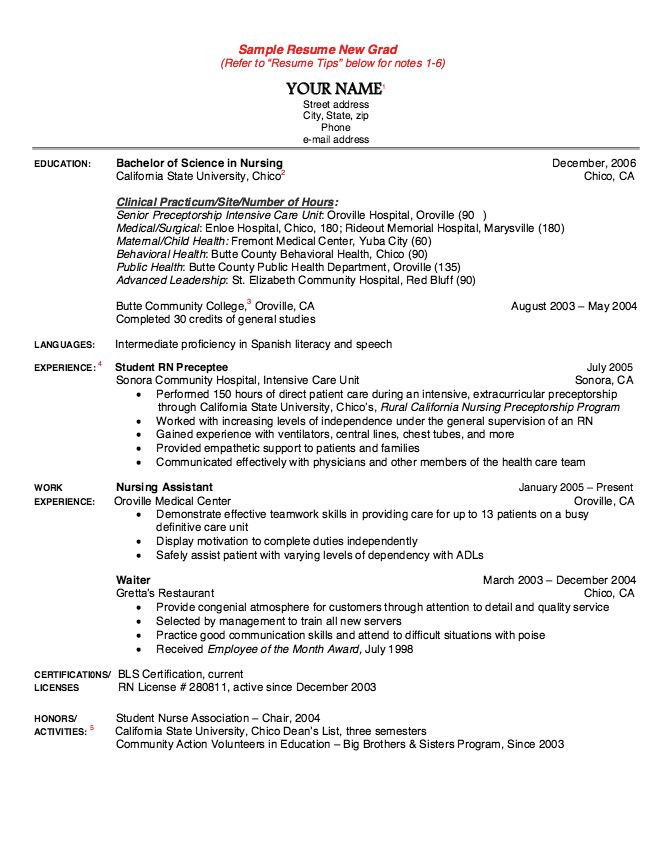 New Grad Registered Nurse Resume Sample Sample Resume New Grad Nurse