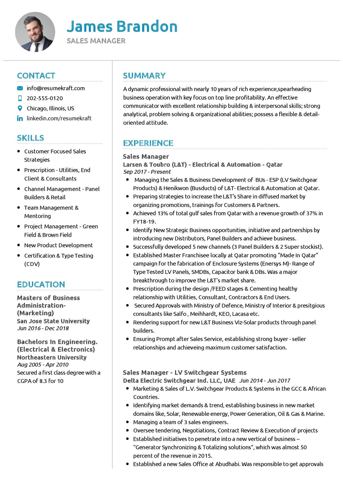 Resume Sample for Sales Manager In India Sales Manager Cv Example 2022 Writing Tips – Resumekraft