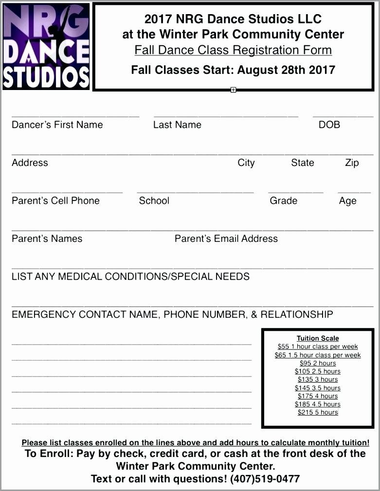 Sample Resume Dance Registration form Template Dance Registration form Template Inspirational Registration form …