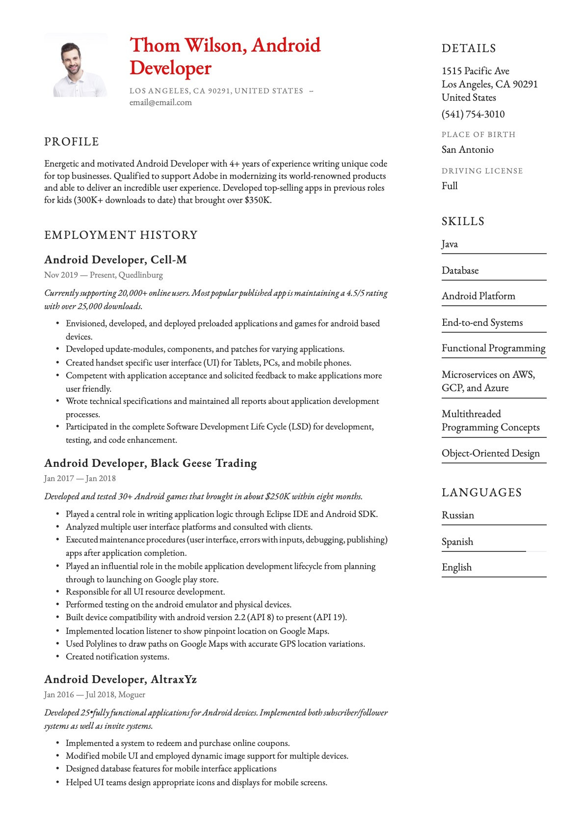 Sample Resume for Mobile Testing android 2 Years Experience android Developer Resume Guide & Examples  20 Pdf’s 2022