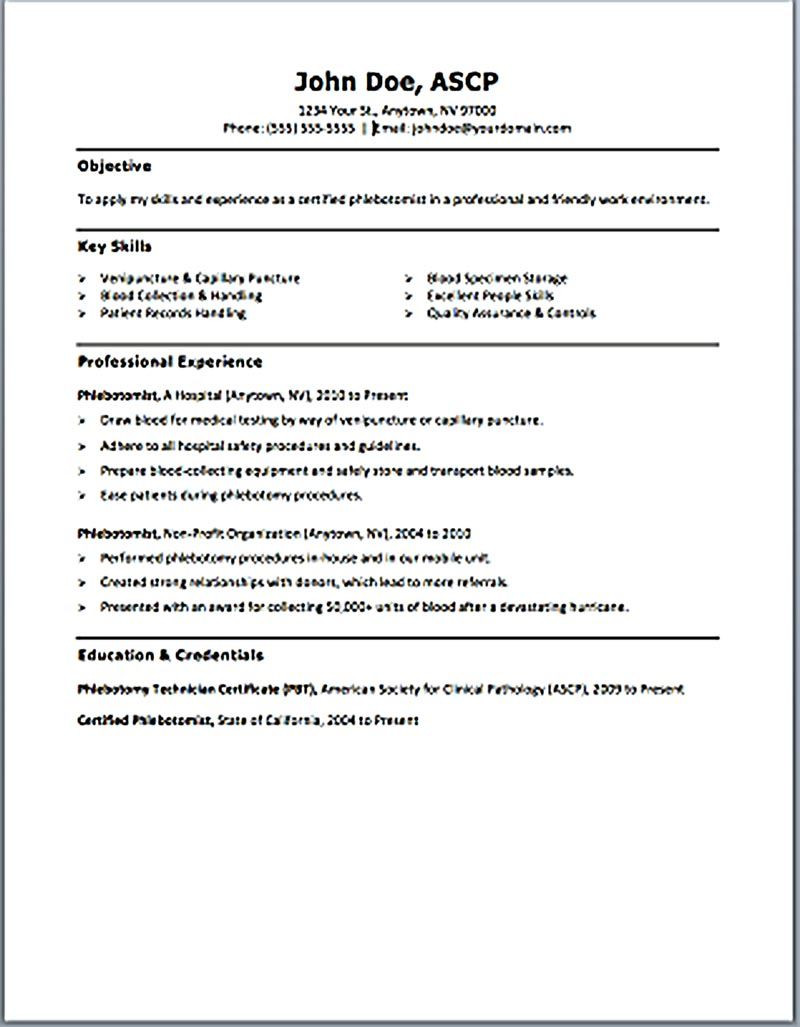 Sample Resume for Phlebotomist with Experience Phlebotomy Resume Includes Skills, Experience, Educational …