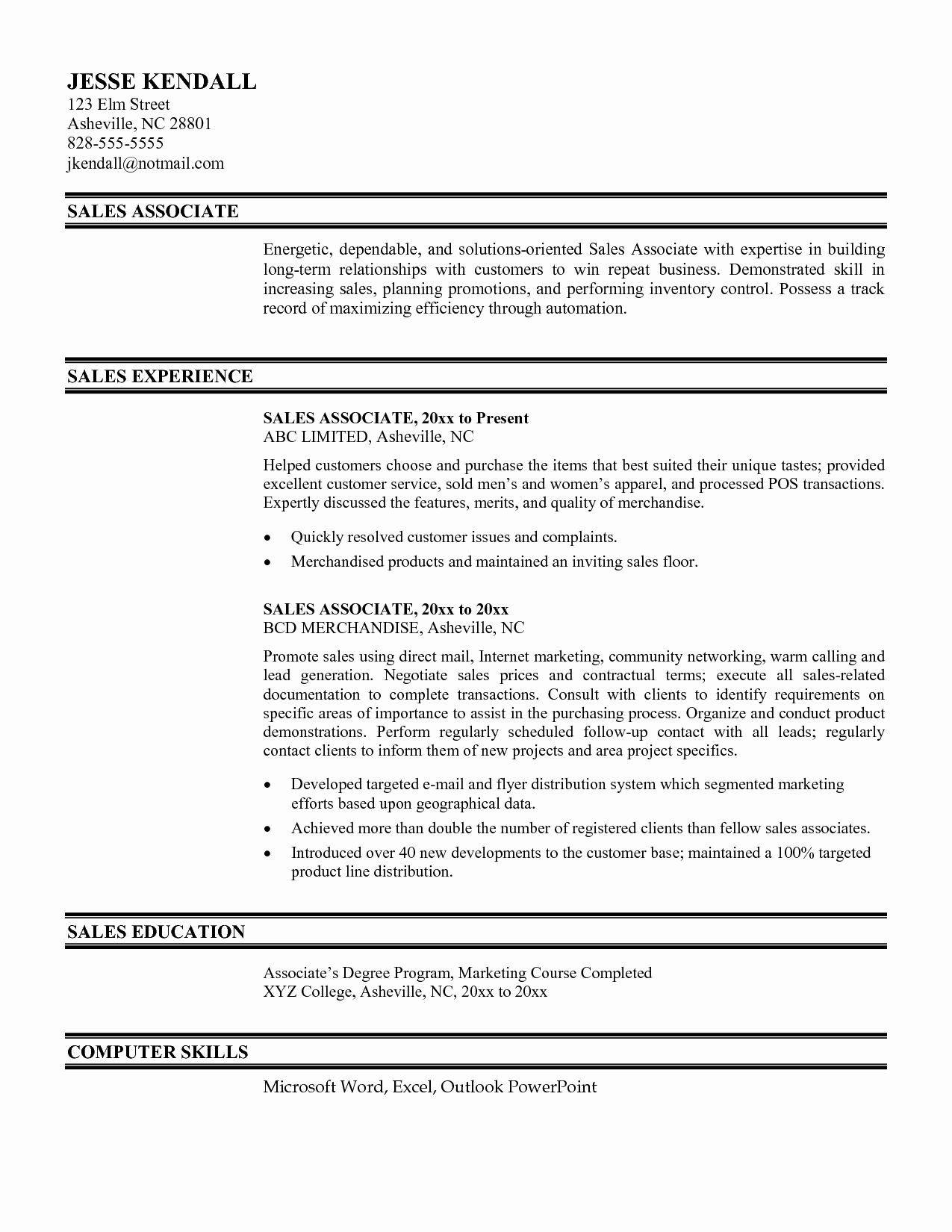 Sample Resume Objective for Sales Position 20 Retail Sales associate Resume Examples Takethisjoborshoveit …