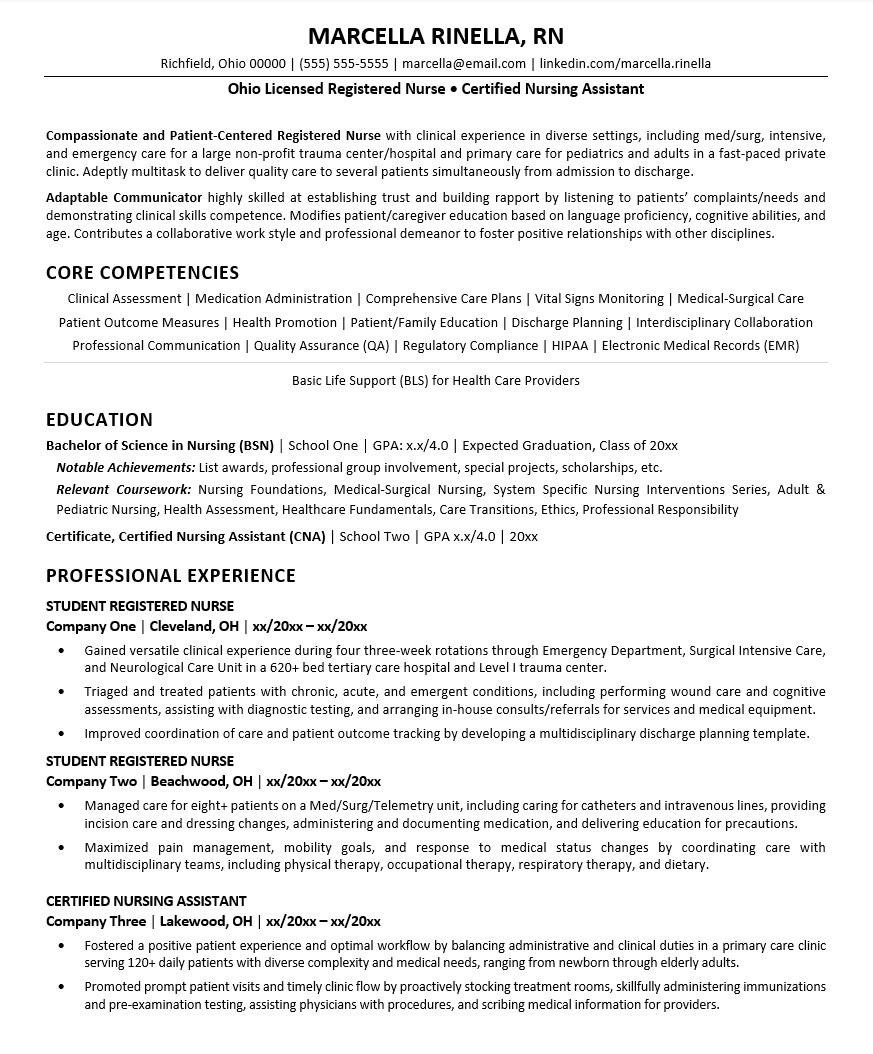 Sample Resume with Anticipated Graduation Date New Grad Nursing Resume Sample Monster.com