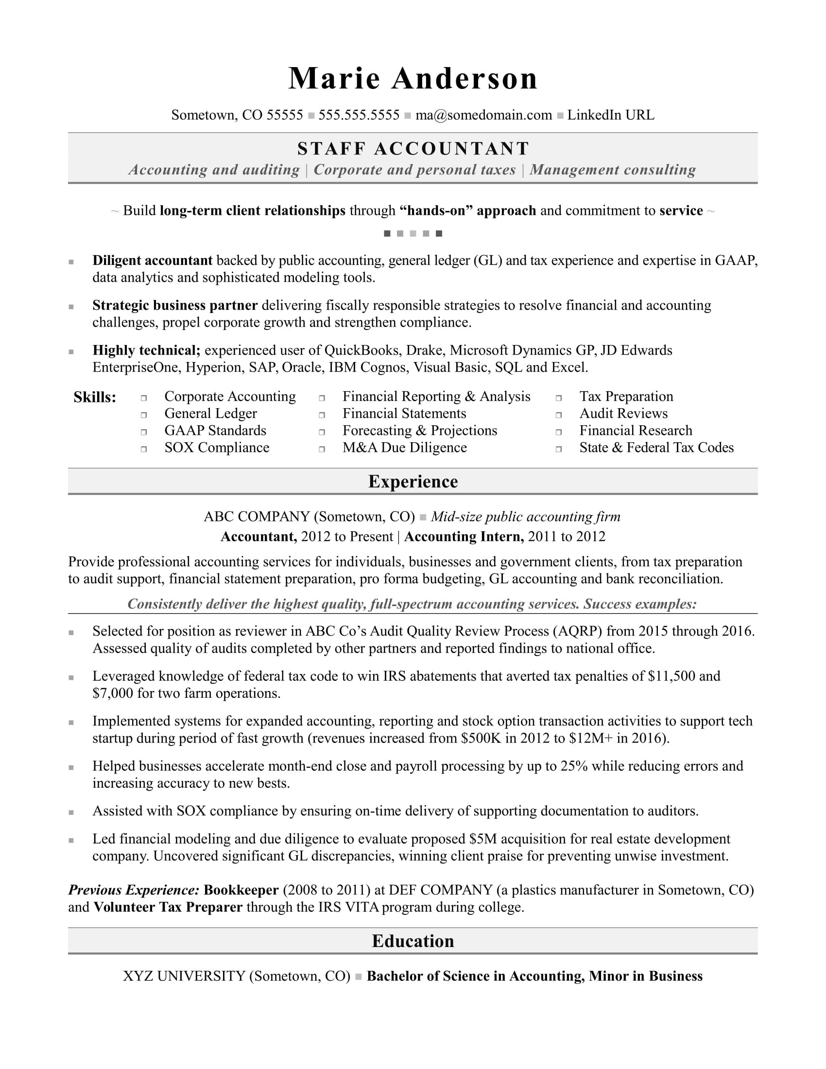 Samples Of Entry Level Accounting Resumes Accountant Resume Monster.com