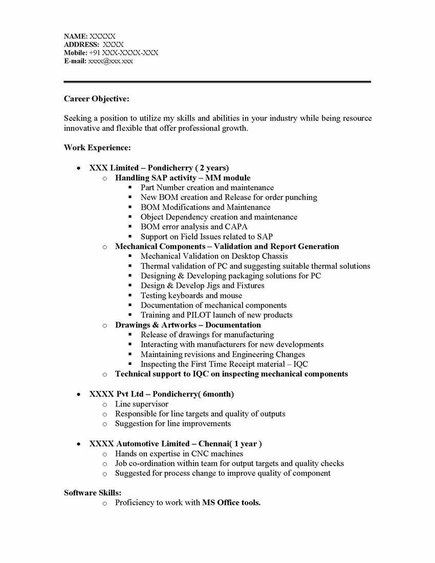 mm materials management sample resumes sres