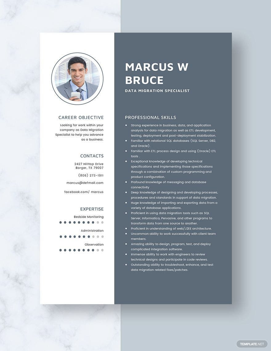 Business Analyst Data Migration Resume Sample Free Free Data Migration Specialist Resume Template – Word, Apple …