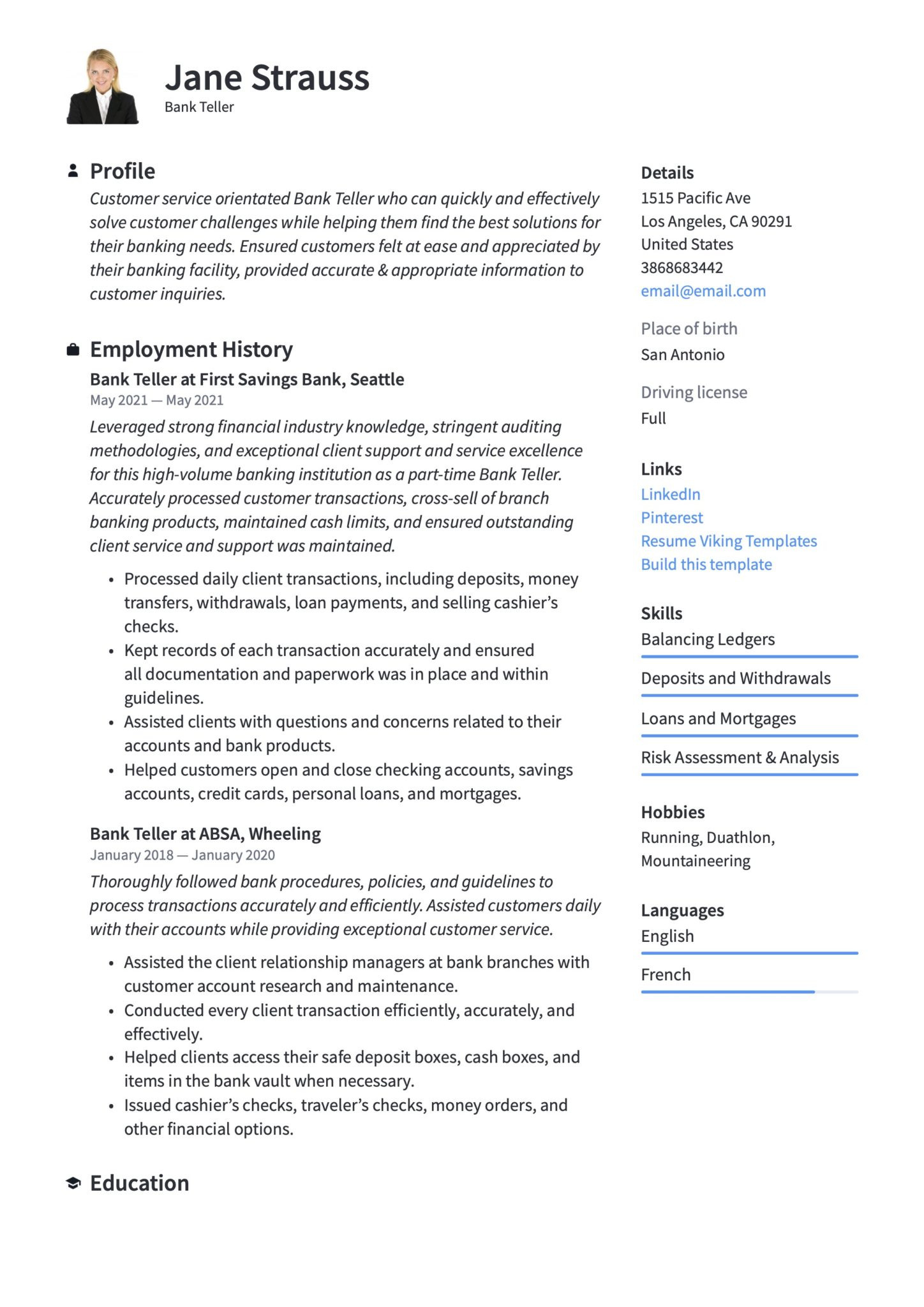 Entry Level Personal Banker Resume Sample Bank Teller Resume & Writing Guide  20 Templates Pdf 2022