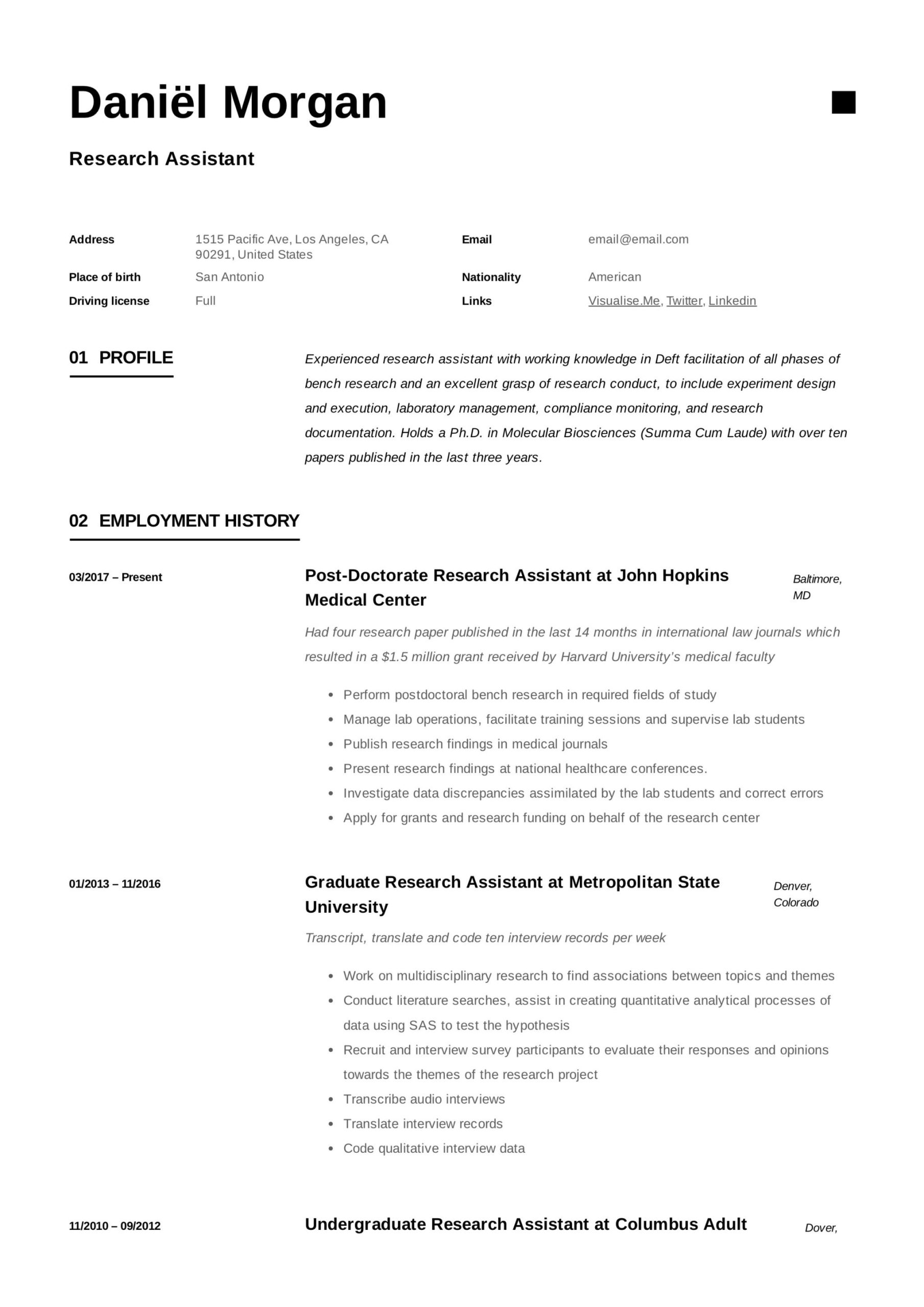 Finance Undergraduate Research assistant Resume Sample Research assistant Resume & Writing Guide  12 Resume Examples