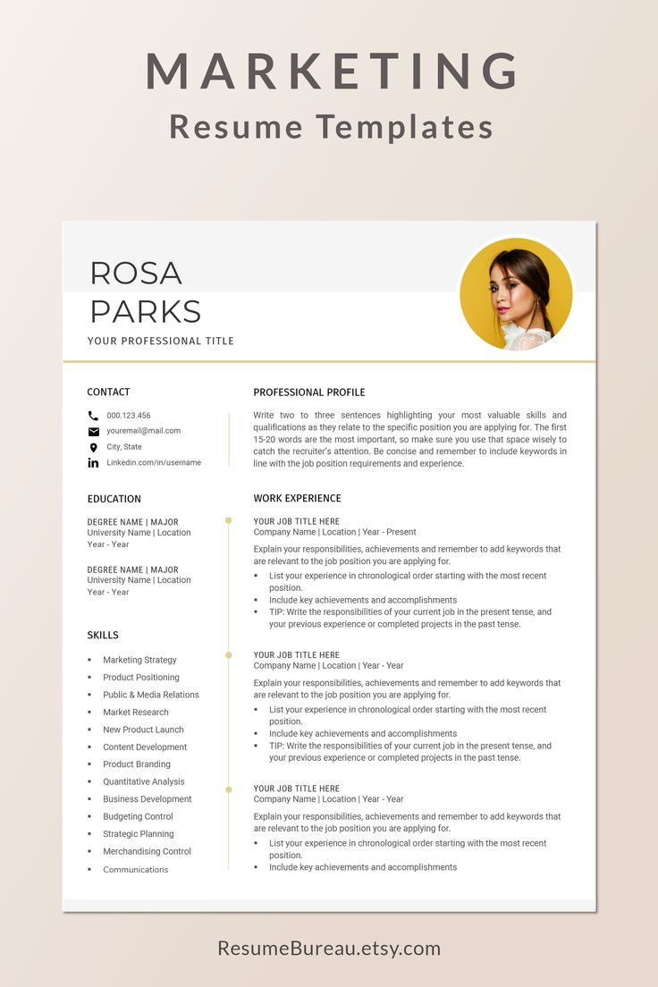 Free Sample Of Resume Of A Marketing Graduate Marketing Resume Template Word Retail Sales associate – Etsy …