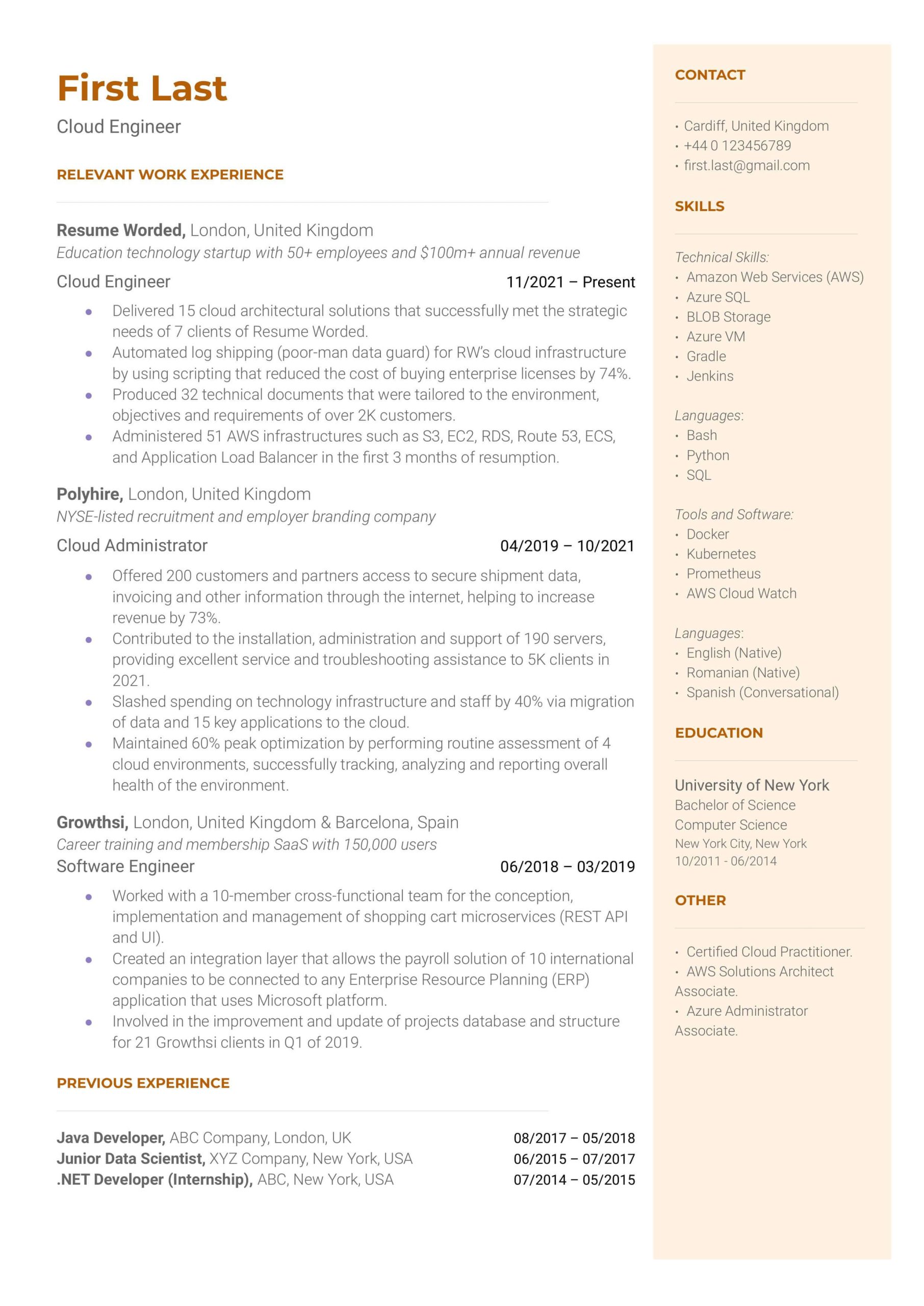 Kickresume Senior software Engineer Resume Sample with 15 Years Experience Devops Manager Resume Example for 2022 Resume Worded