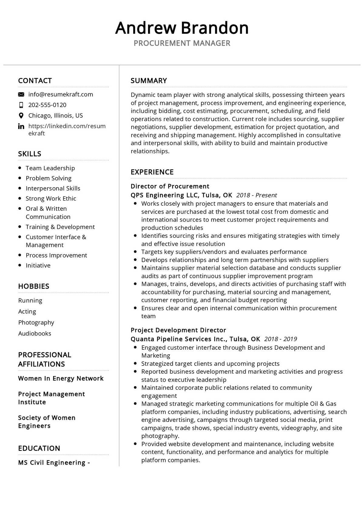 Procurement and Supply Chain Management Resume Samples Procurement Manager Resume Sample 2022 Writing Tips – Resumekraft