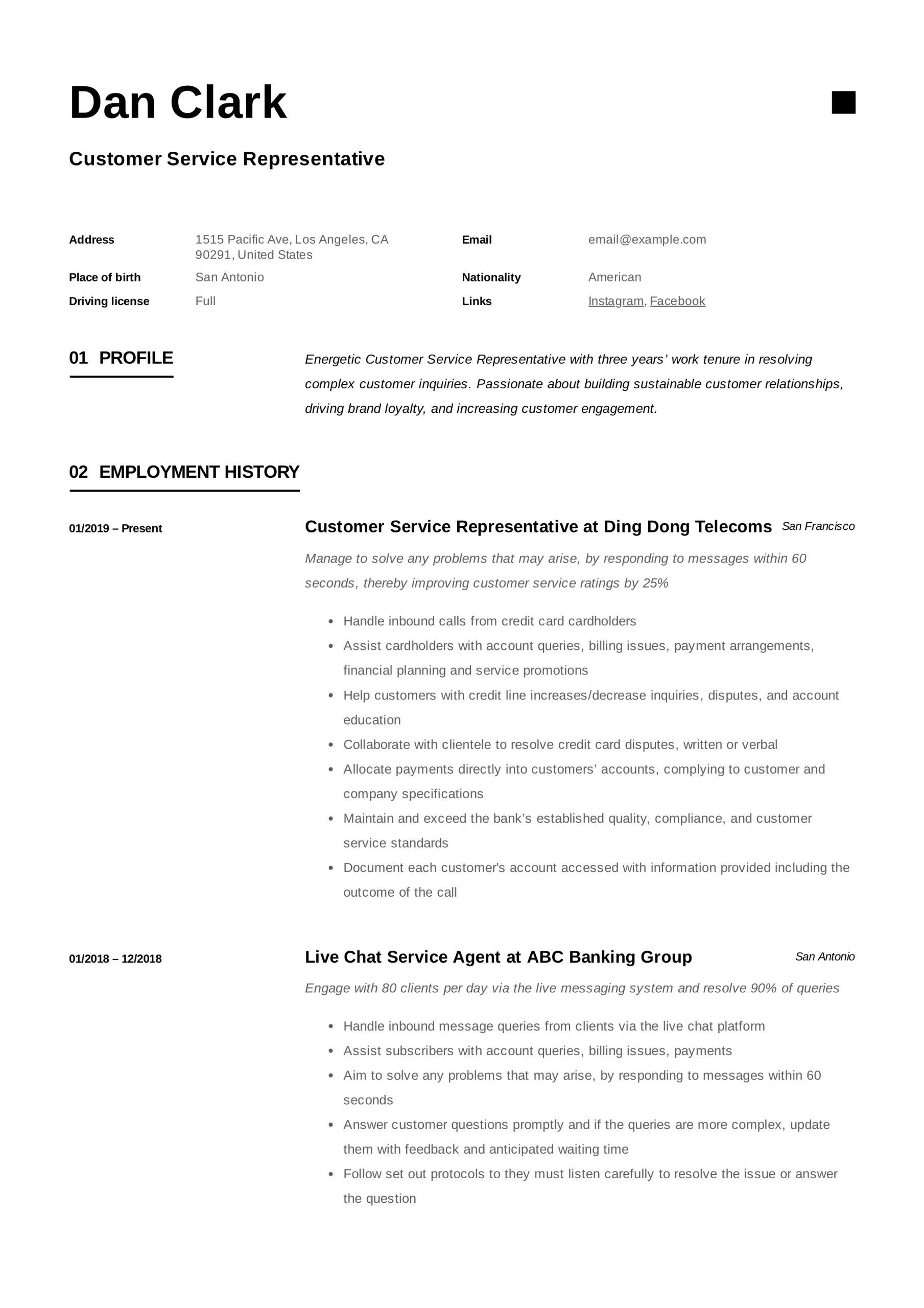 Resume Samples for Bank Customer Service Representative Customer Service Representative Resume & Guide 12 Pdf 2022