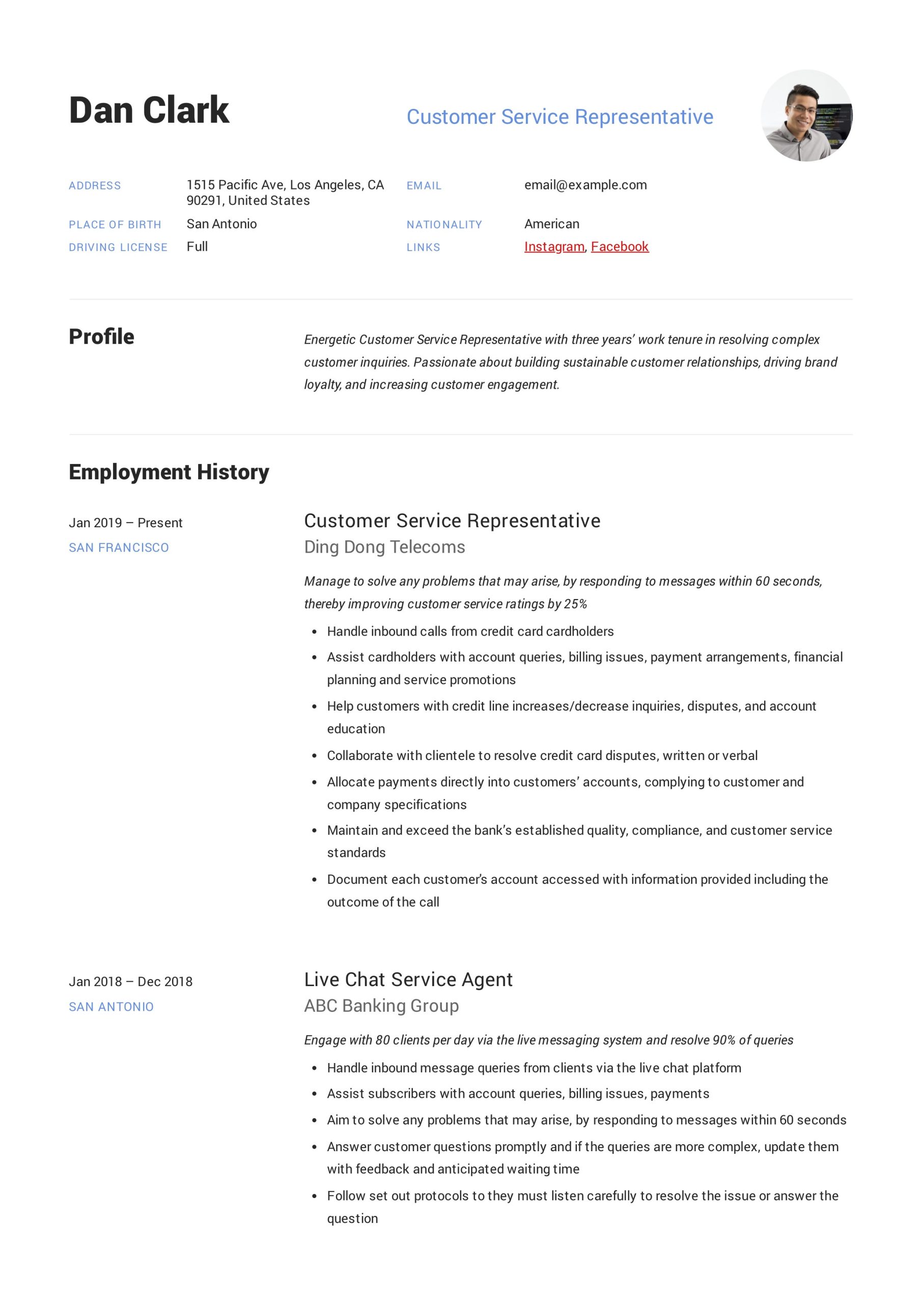 Resume Samples for Bank Customer Service Representative Customer Service Representative Resume & Guide 12 Pdf 2022