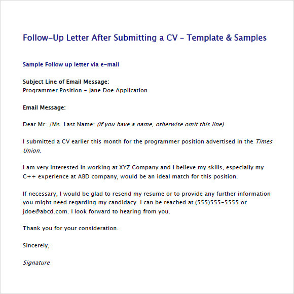 Sample Follow Up Letter after Sending Resume Free 5 Sample Follow Up Emails In Pdf