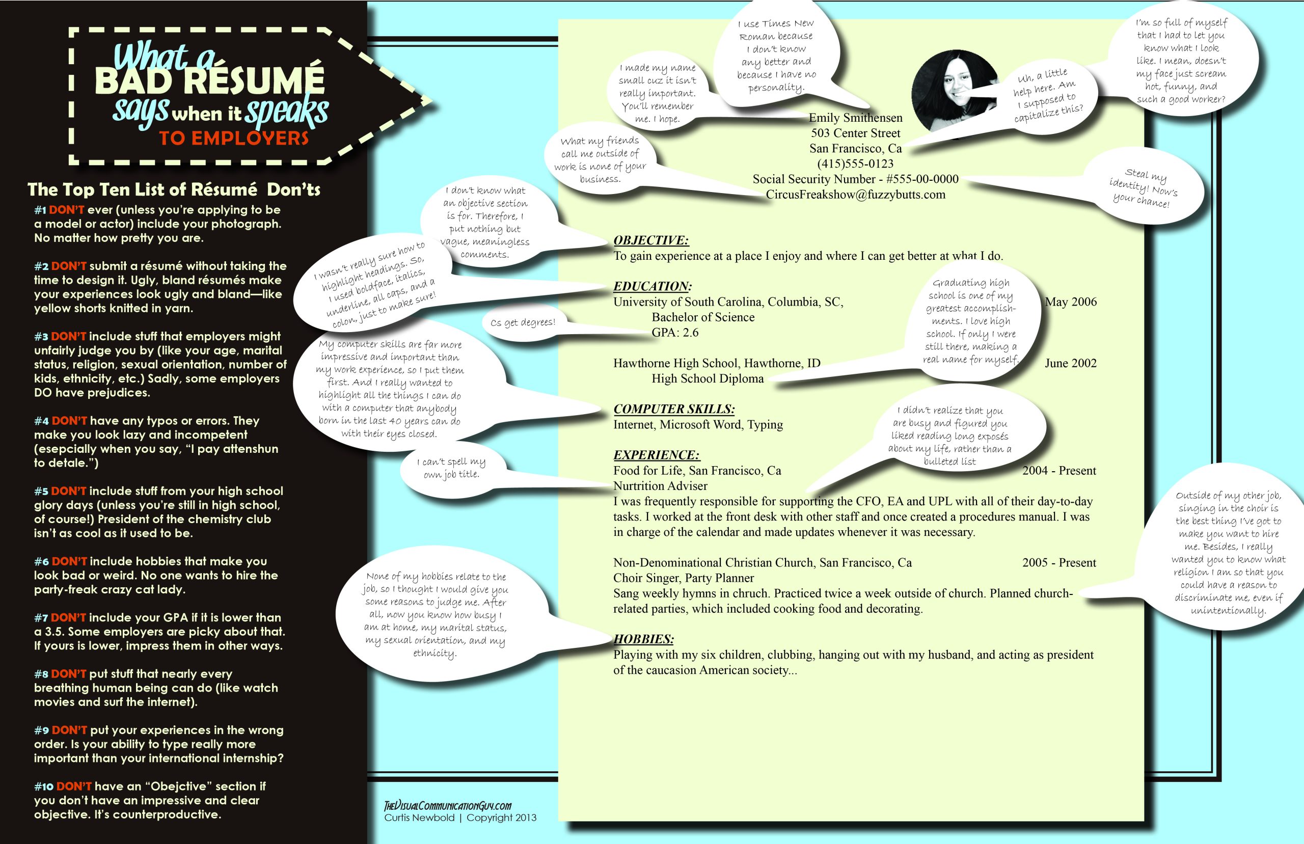 Sample Of Good and Bad Resume What A Bad RÃ©sumÃ© Says when It Speaks â the Visual Communication Guy