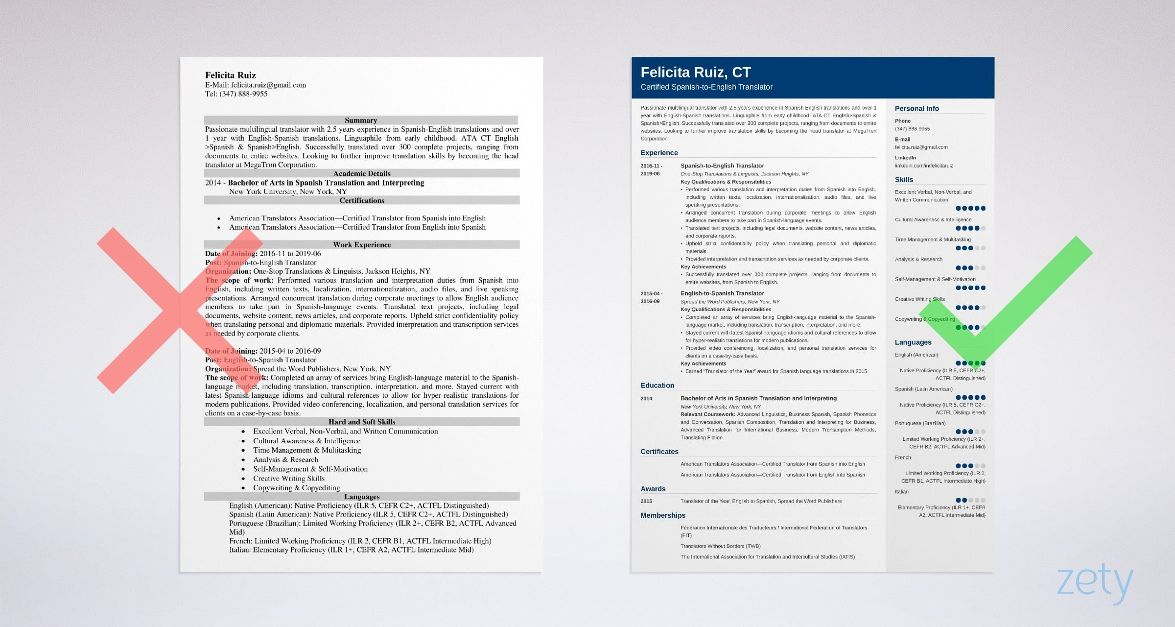 Sample Of Resume for Spanish Position Translator Resume Sample with Skills (template & Guide)