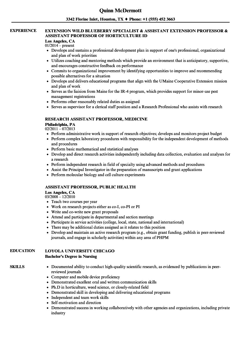 Sample Resume for assistant Professor In Computer Science In India assistant Professor Of English Cv March 2021