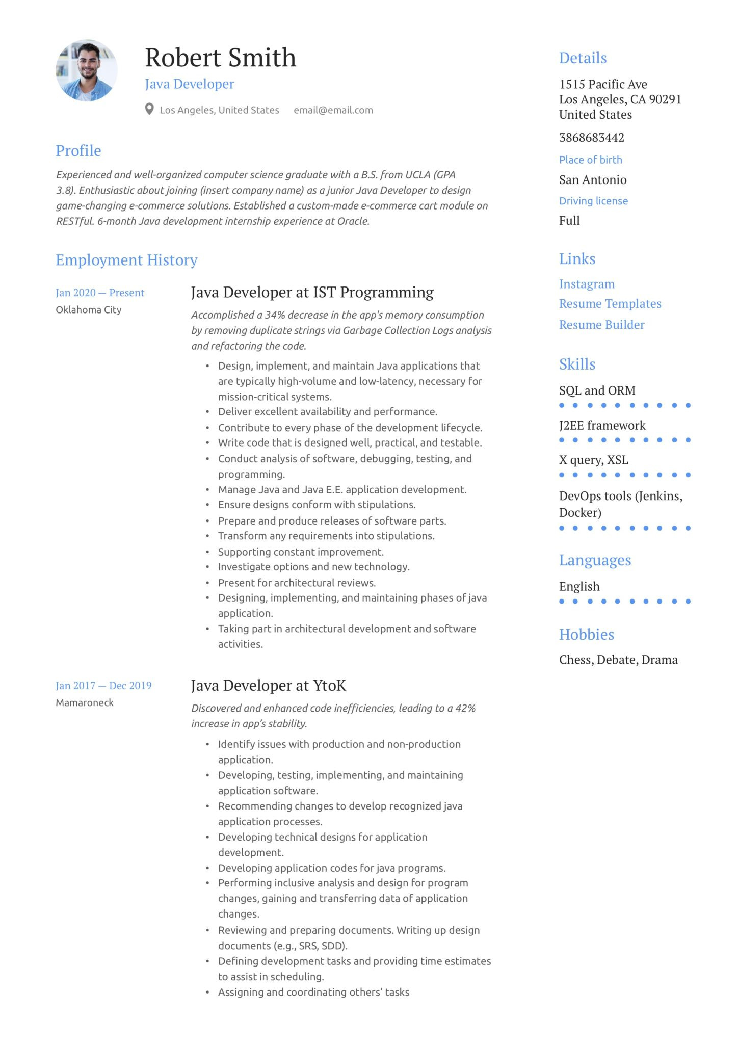 Sample Resume for Java J2ee Freshers Java Developer Resume 4 Years Experience Sample: Java Developer …