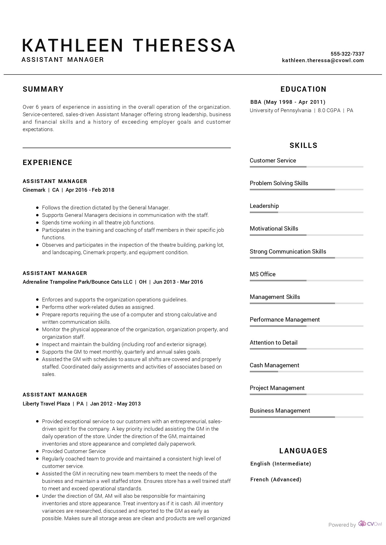 Sample Resume Of Deputy Manager Sales assistant Manager Resume Sample Cv Owl