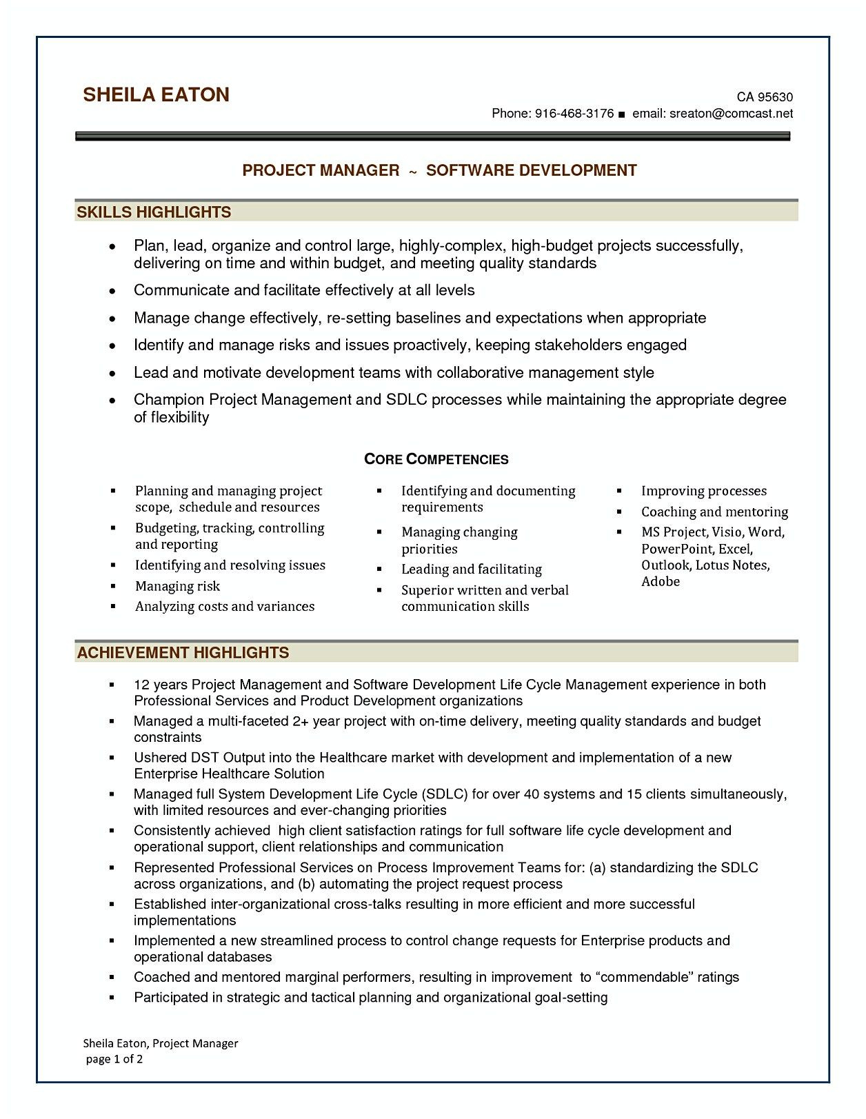 Software Project Description In Resume Sample software Project Manager Resume Sample , software Project Manager …