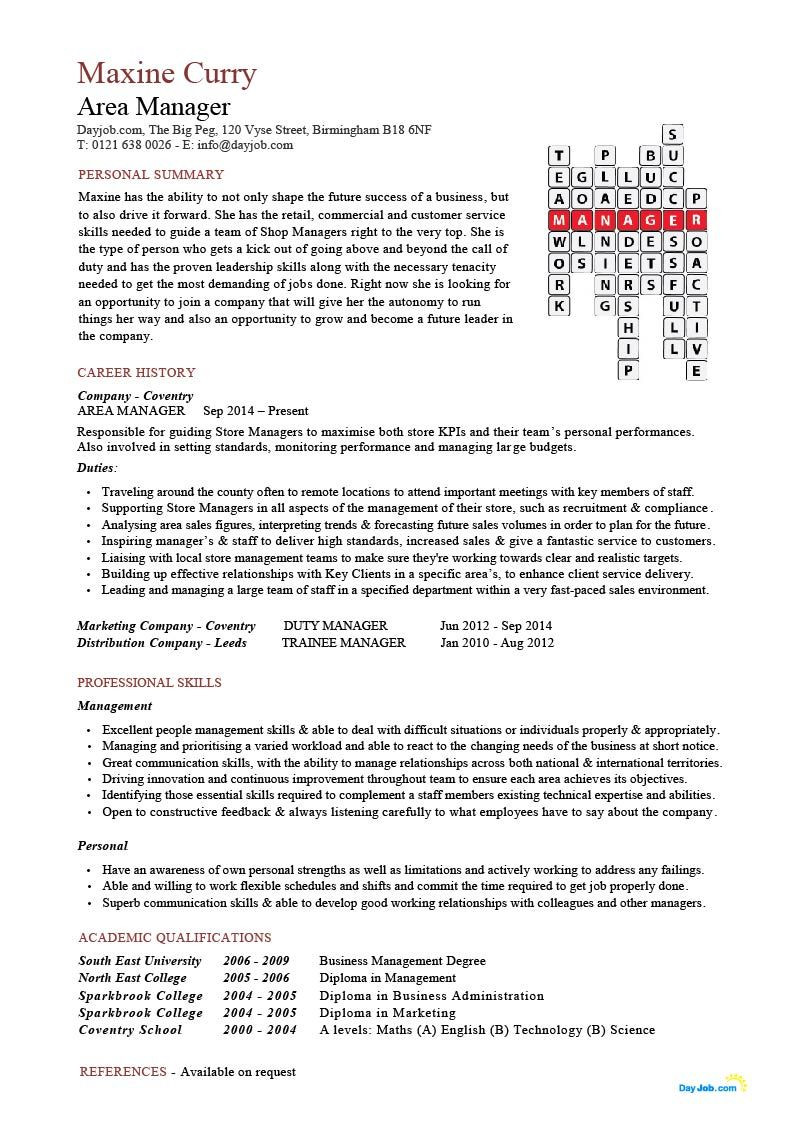 Territory Manager Resume Regional Job Description Sample Example Dayjob area Manager Template, Cv, Example, Resume, Template, Retail …