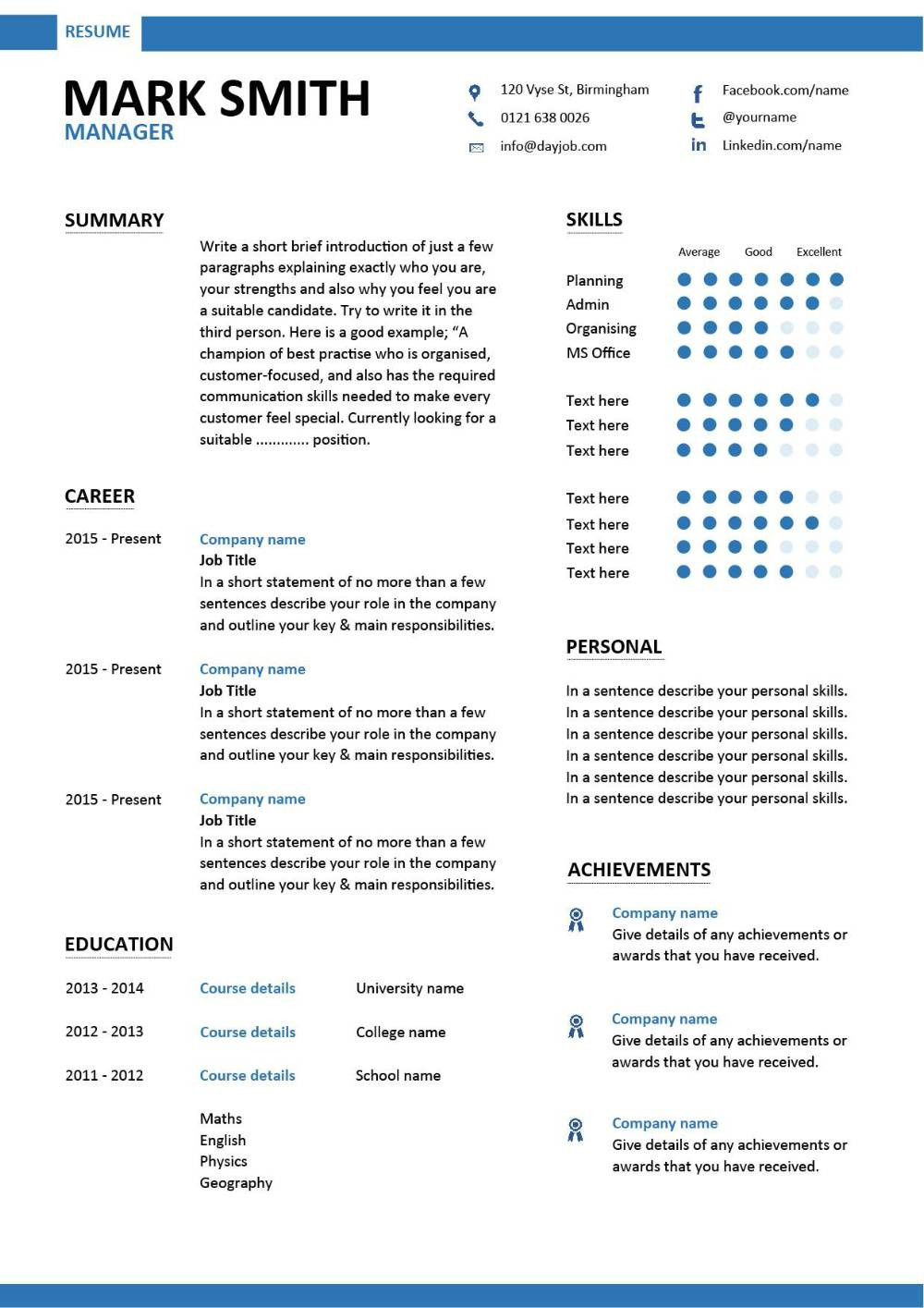 Territory Manager Resume Regional Job Description Sample Example Dayjob Management Cv Template, Managers Jobs, Director, Project …