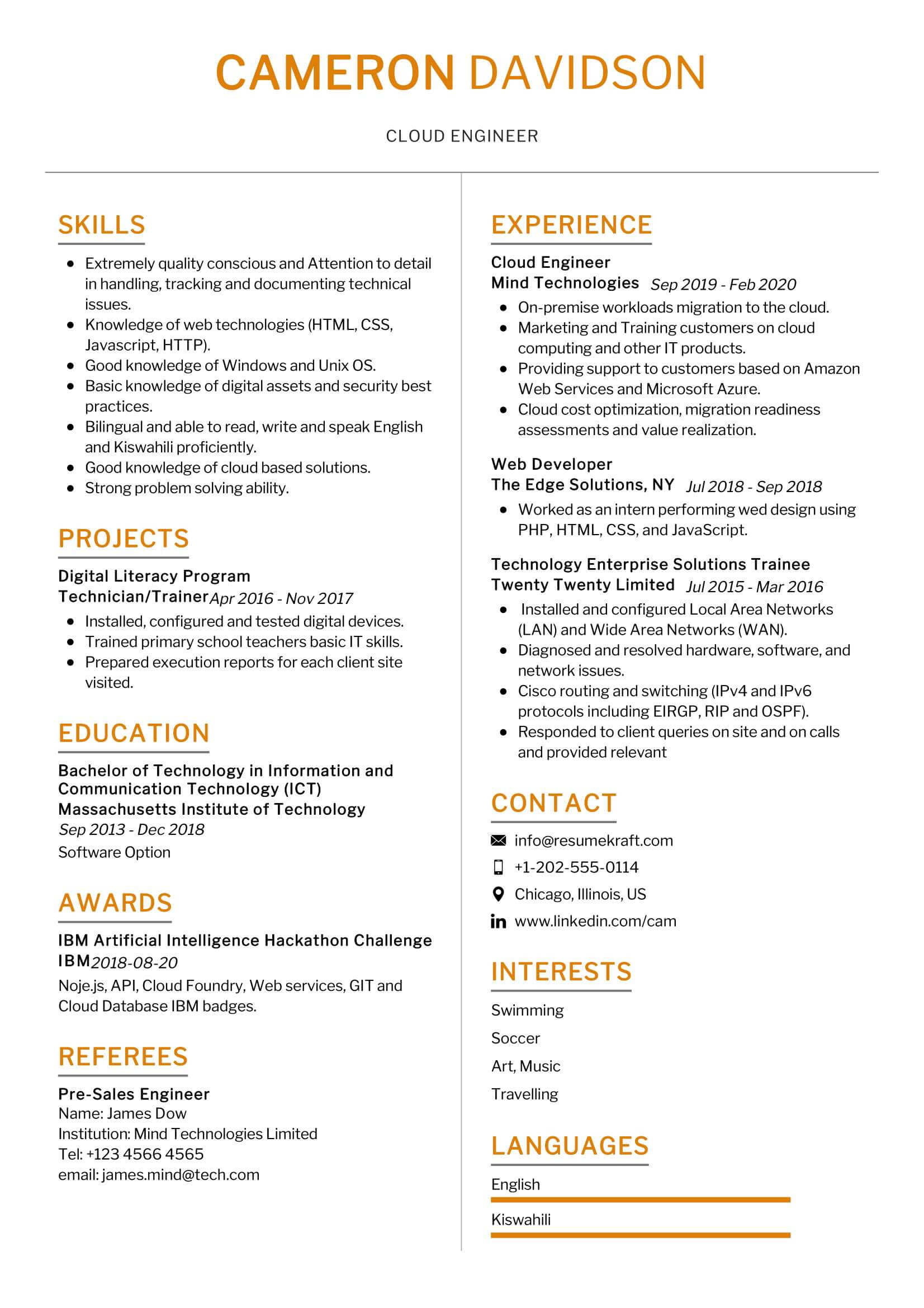 Entry Level Powershell Scripting Resume Sample Cloud Engineer Resume Sample 2022 Writing Tips – Resumekraft