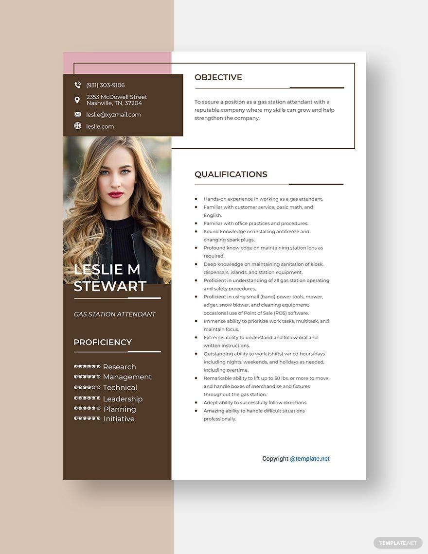 Gas Station attendant Job Description Resume Sample Gas Station attendant Resume Template – Word, Apple Pages …