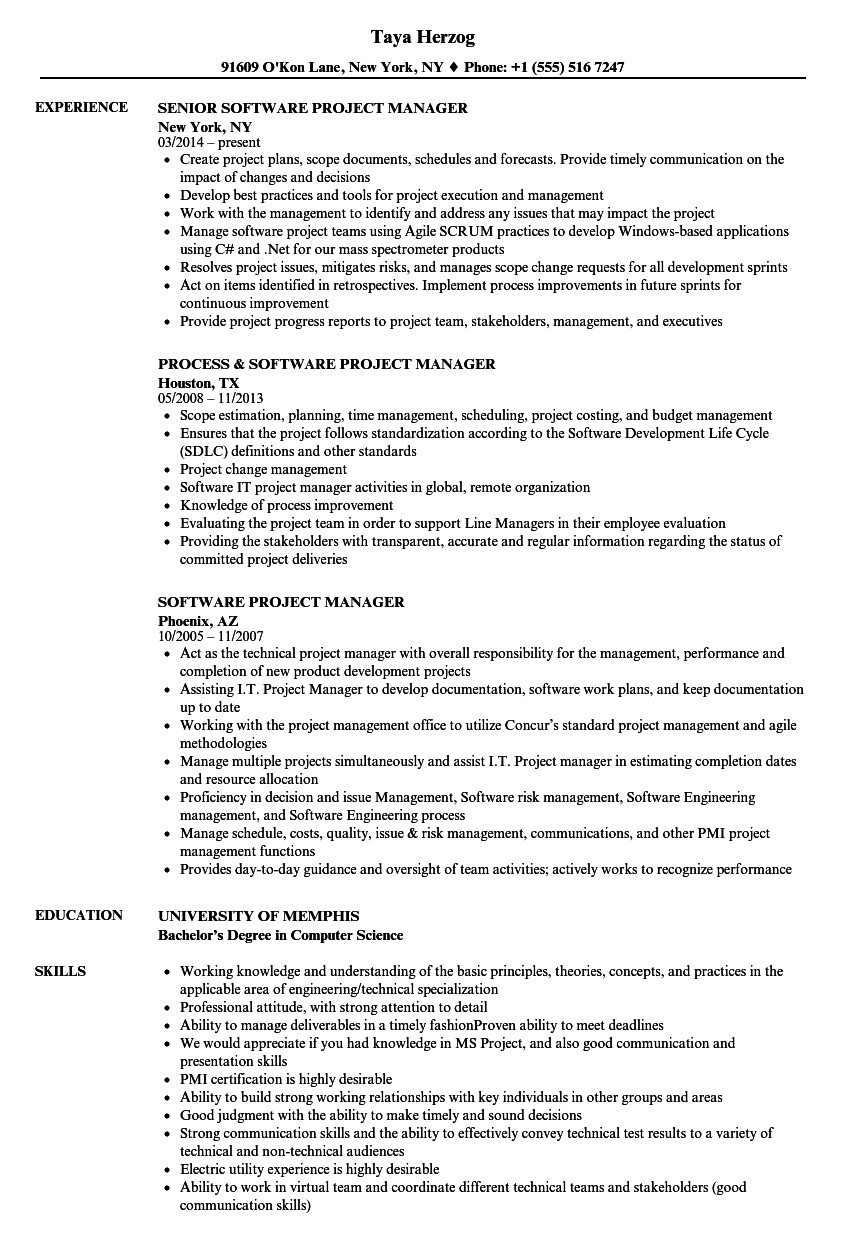 Oil and Gas Project Manager Resume Sample Resume Samples software Project Manager Kongsberg Oil