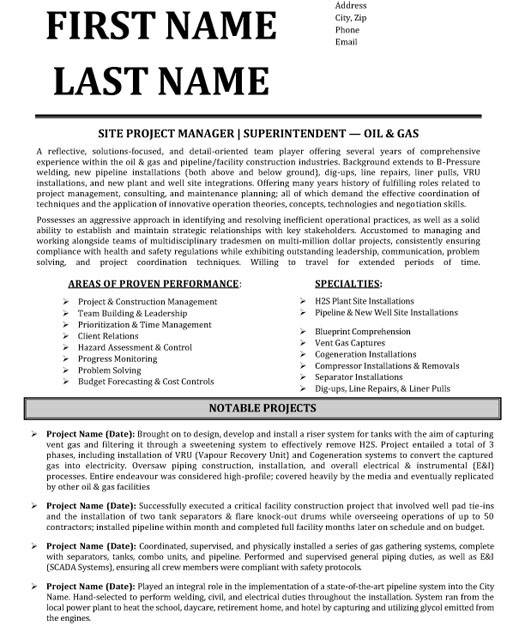 Oil and Gas Project Manager Resume Sample top Oil & Gas Resume Templates & Samples