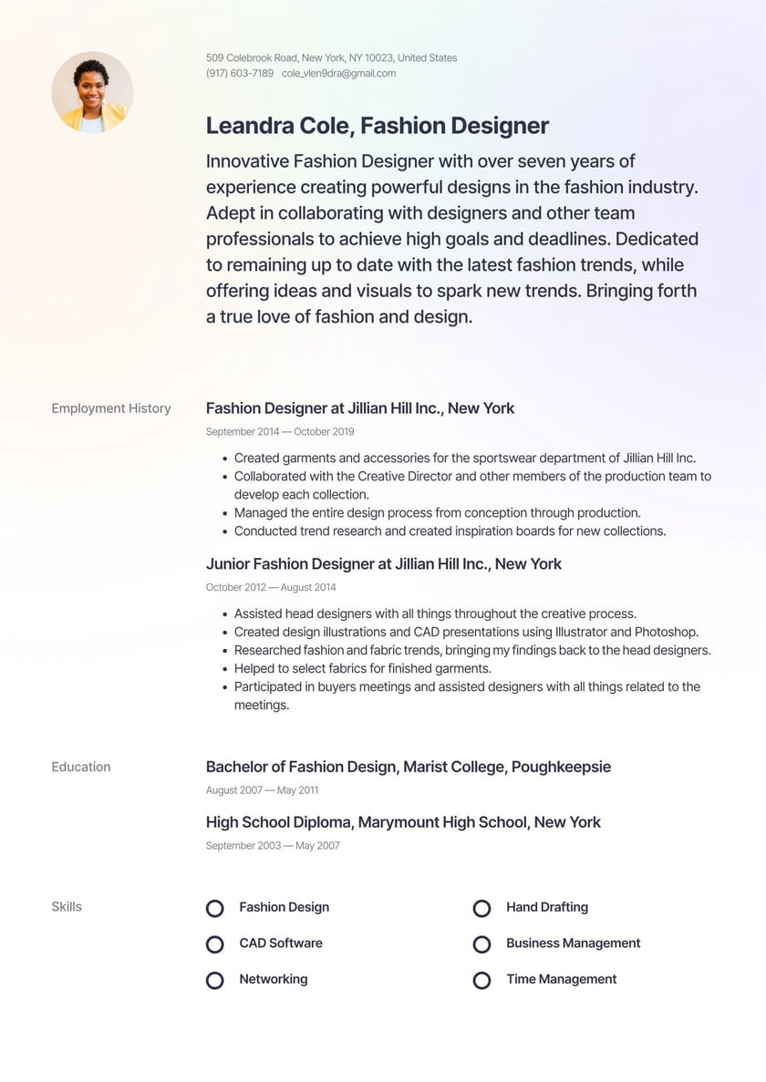 Resume Sample for University Application Fashion Design Fashion Designer Resume Examples & Writing Tips 2022 (free Guide)