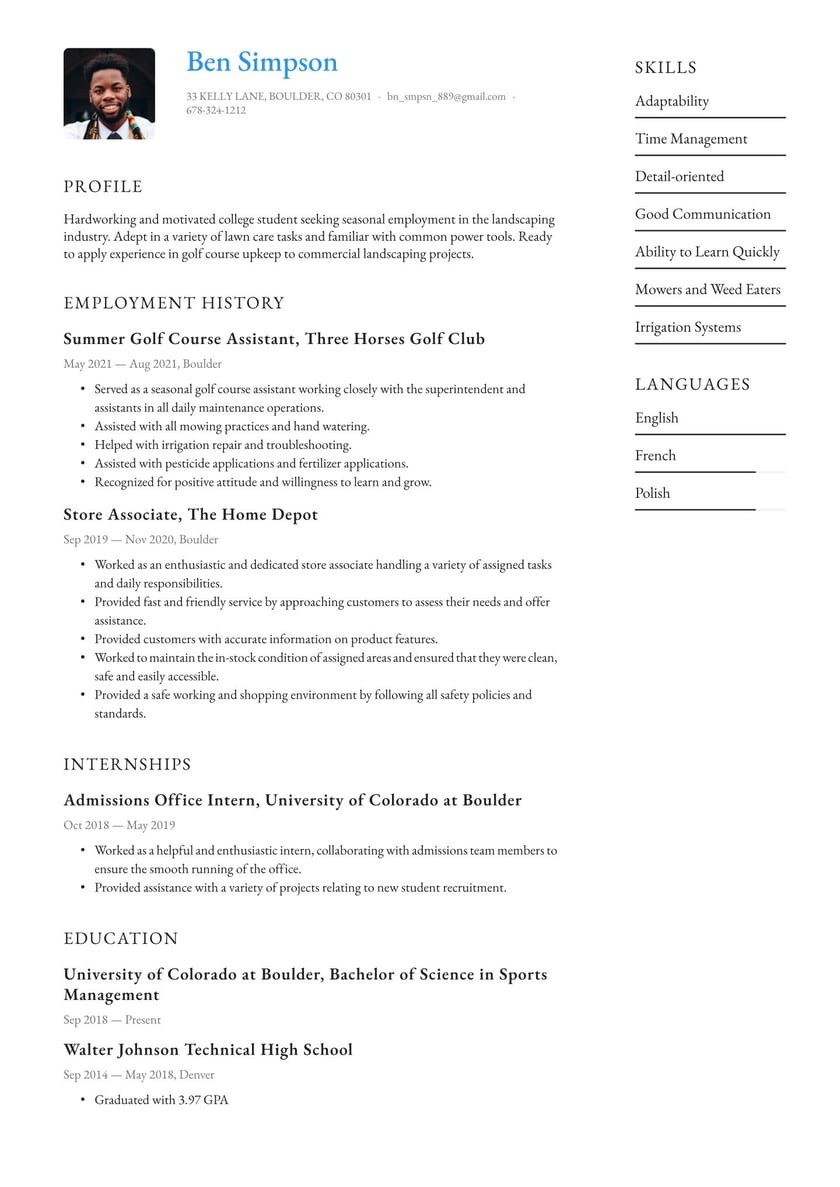 Sample Headlines for Resumes to Obtain Summer Job Resume Examples & Writing Tips 2022 (free Guide)