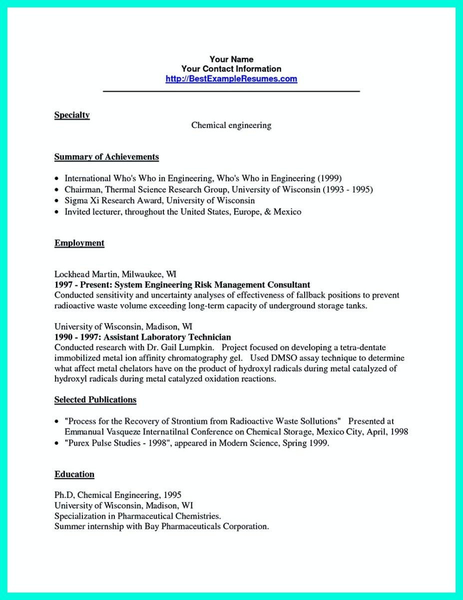 Sample Objectives Of Resume for Engineering Nice Successful Objectives In Chemical Engineering Resume, Check …