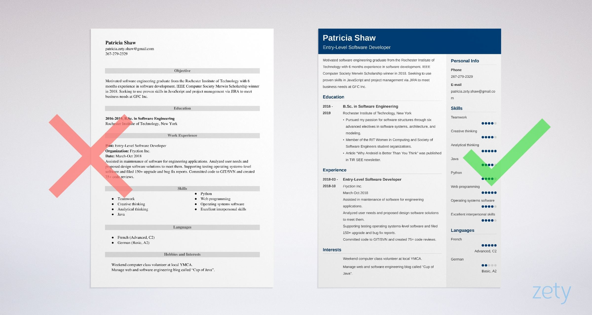 Sample Resume for Entry Level Web Development Entry-level software Engineer Resume Sample & Guide