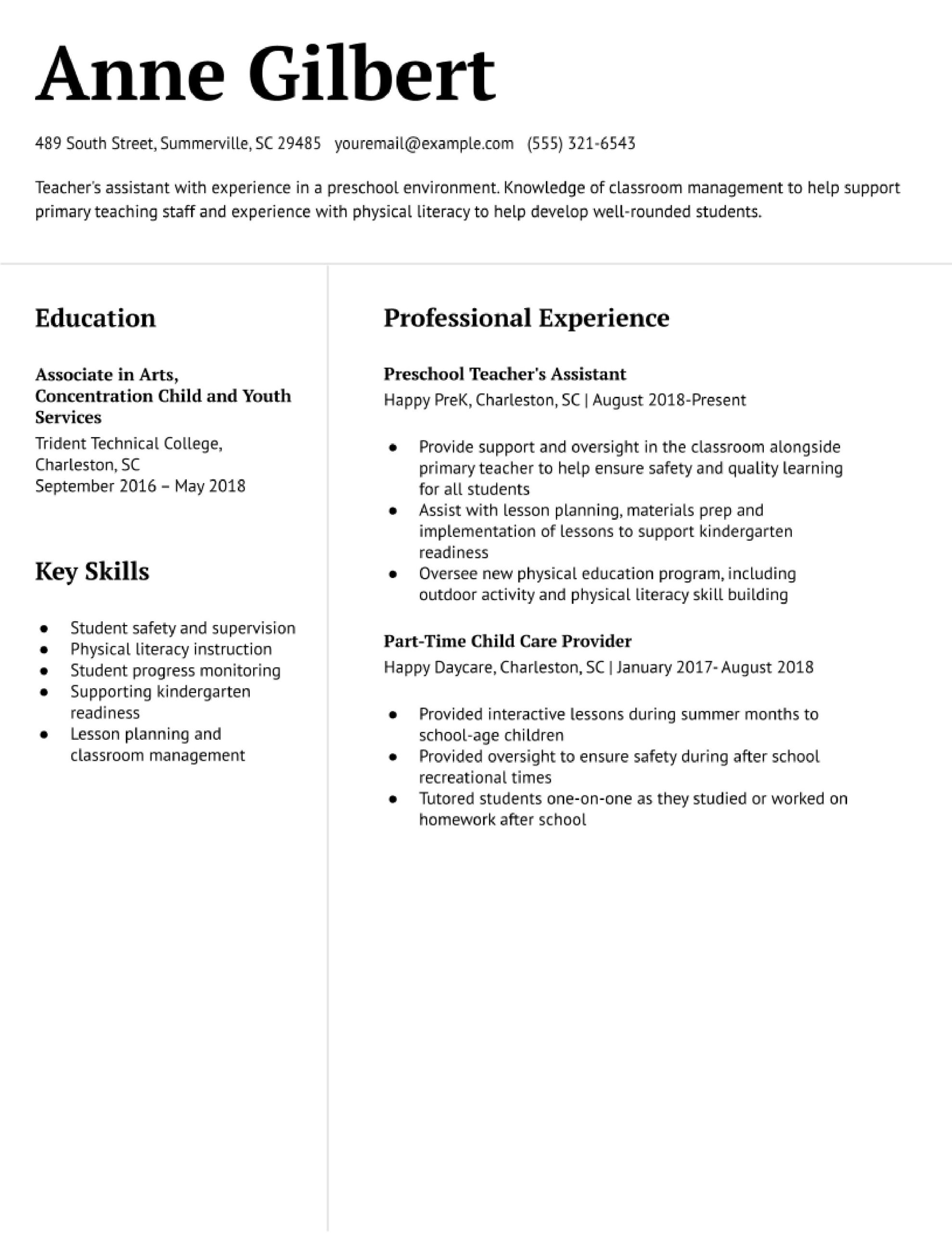 Sample Skils for Teacher S assistant Resume Teacher assistant Resume Examples In 2022 – Resumebuilder.com