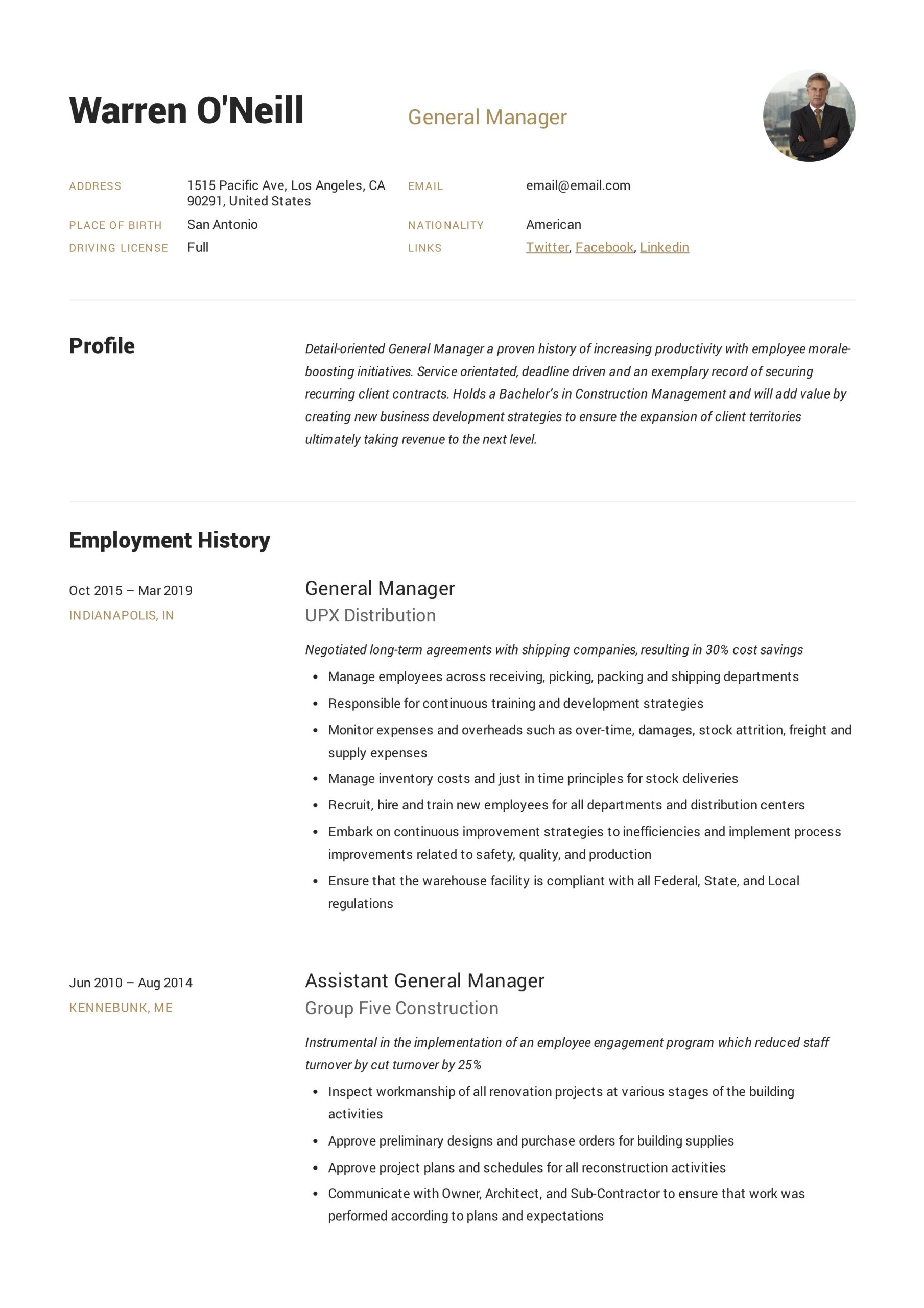 General Manager Job Description Resume Sample General Manager Resume & Writing Guide 12 Examples Pdf 2022