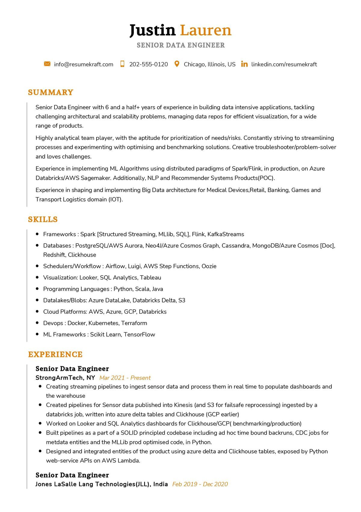 Lambda and Api Gateway Resume Sample Senior Data Engineer Cv Sample 2022 Writing Tips – Resumekraft