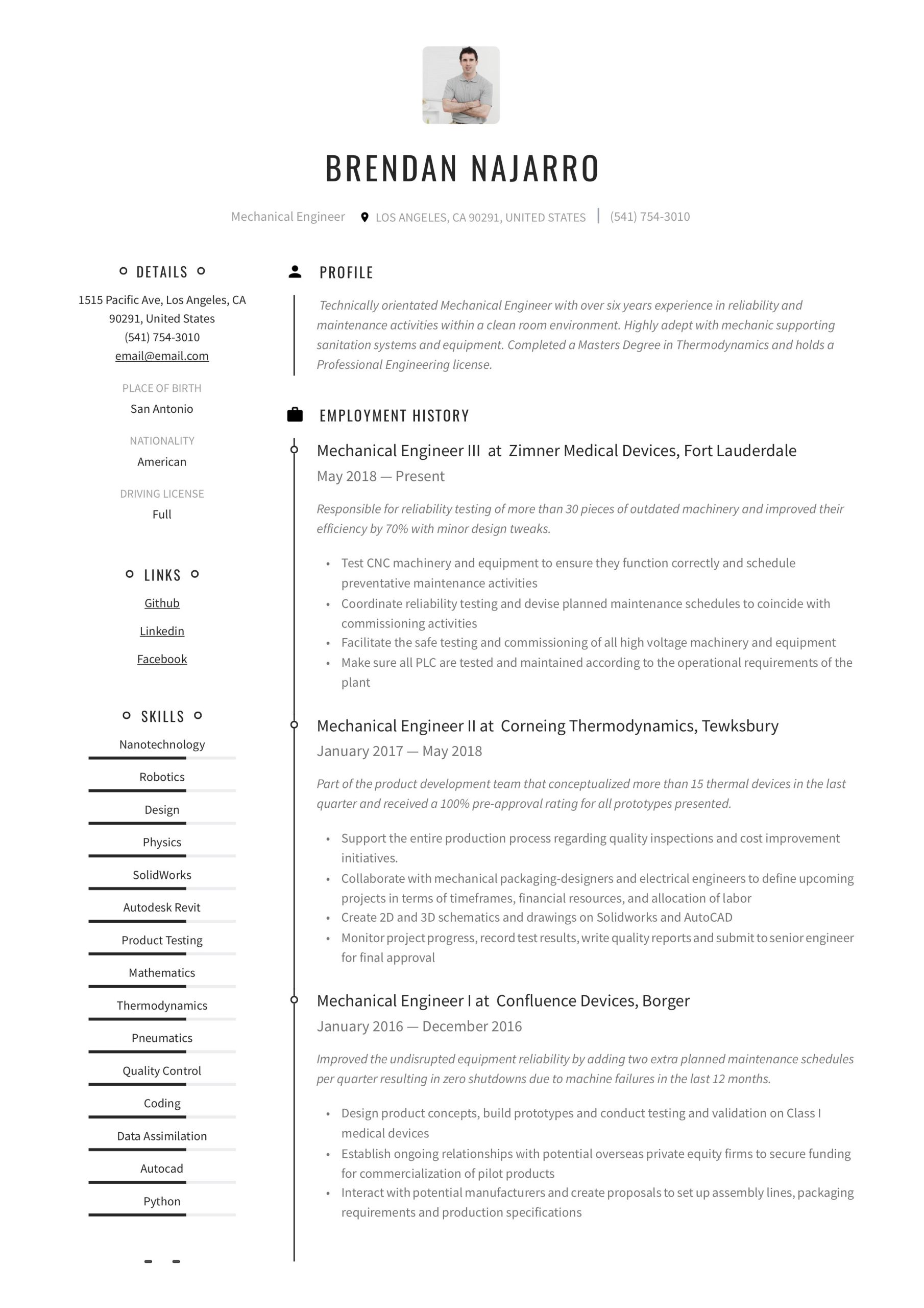 Mechanical Engineering Fresh Graduate Resume Sample Mechanical Engineer Resume & Writing Guide  12 Templates Pdf