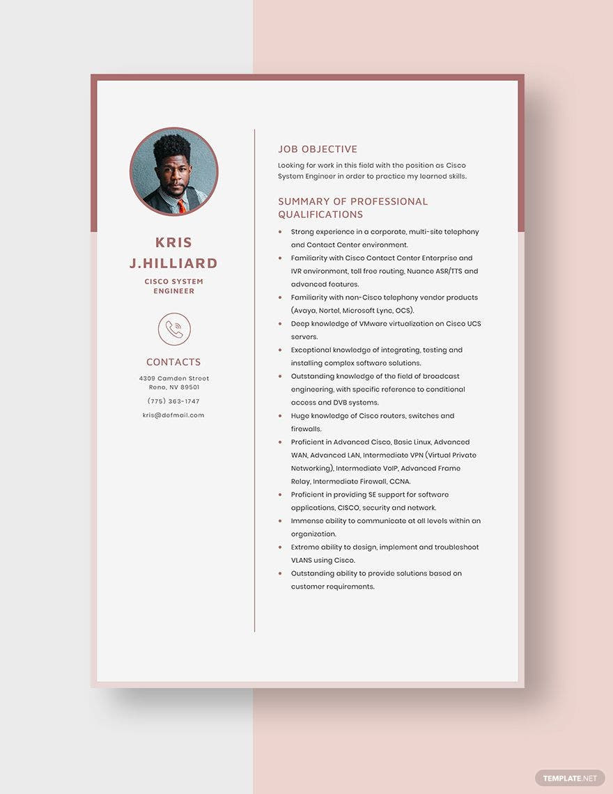 Net with Main Frames Sample Resume Systems Engineer Resume Templates – Design, Free, Download …