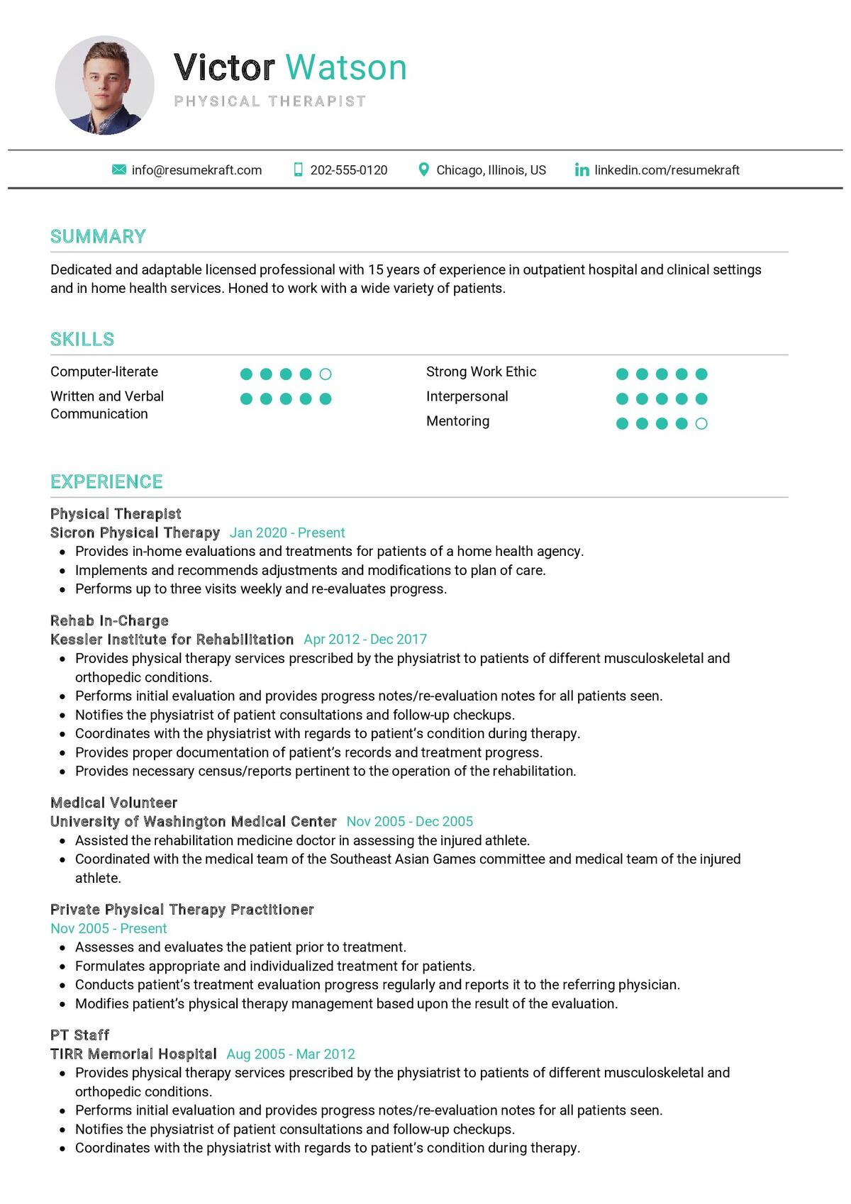 Resume for Physical therapist In United States Samples Physical therapist Resume Sample 2021 Writing Guide & Tips …