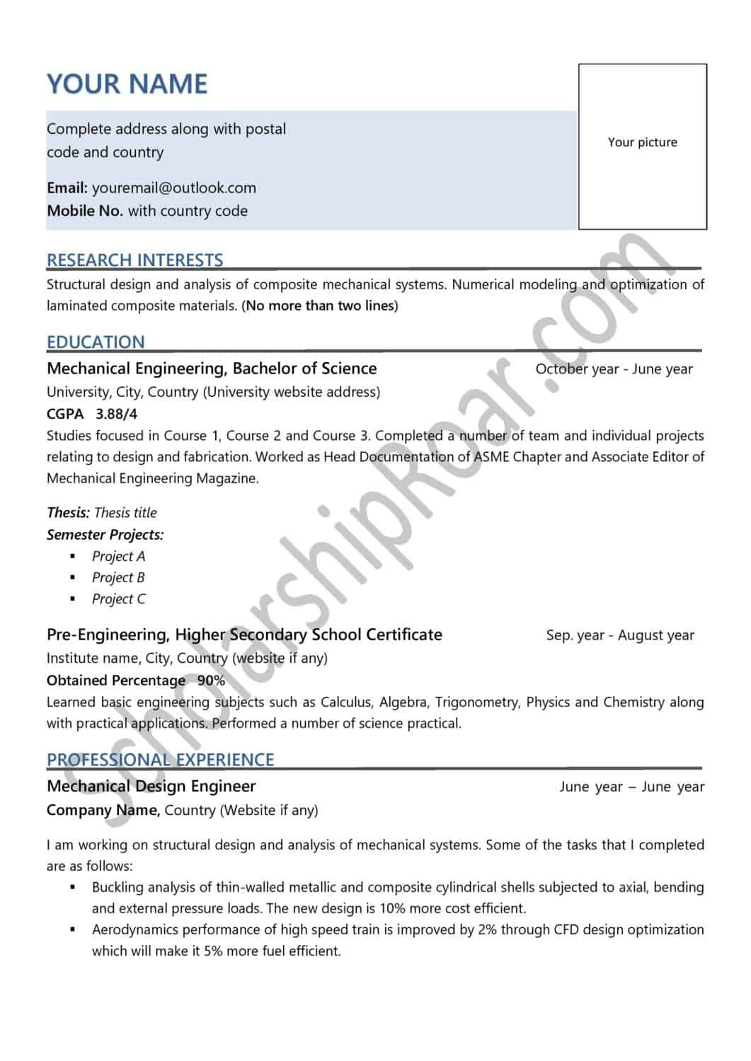 Sample Of High School Resume for Schola How to Write Academic Cv for Scholarship (10 Examples …